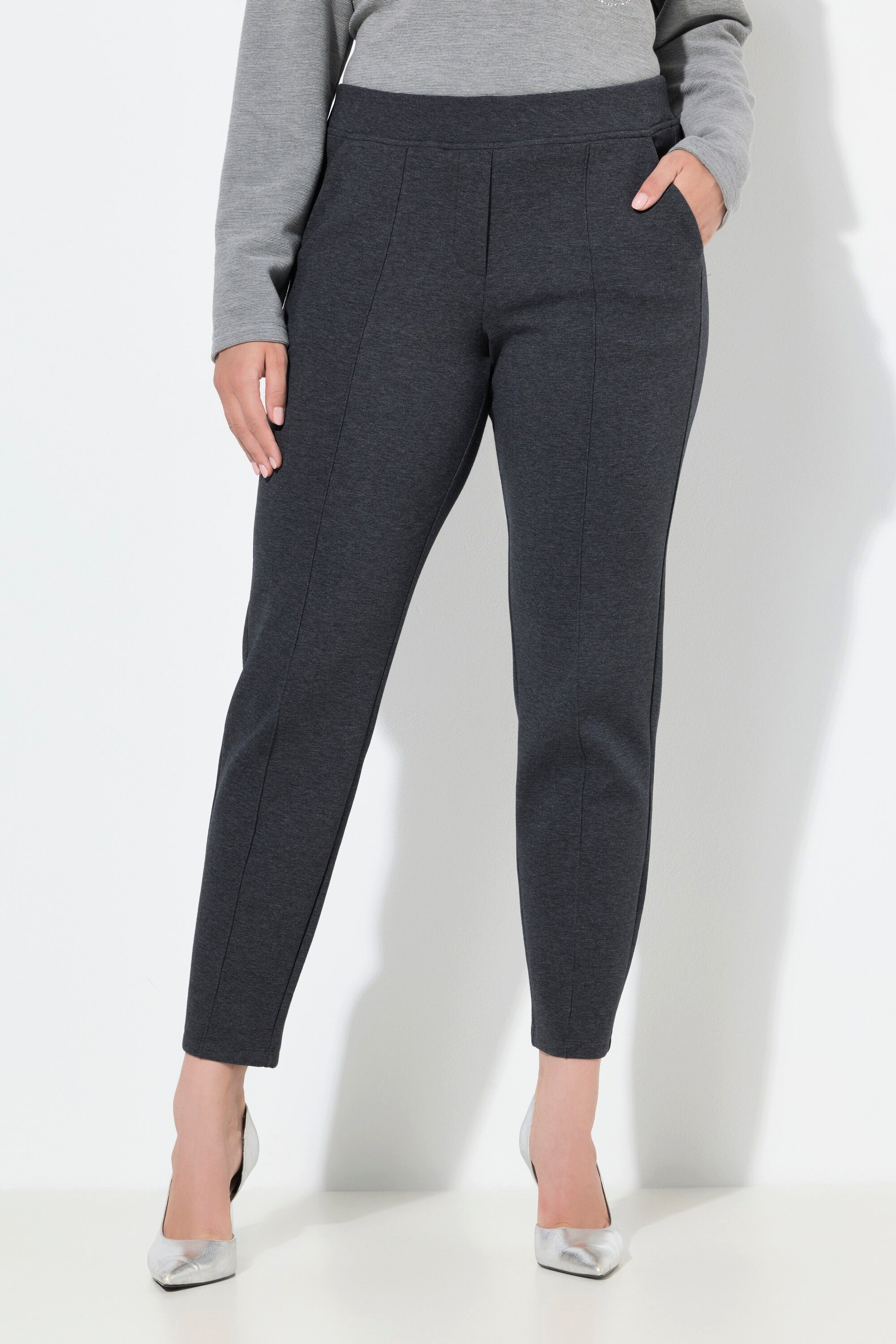 Ulla Popken Funktionshose Hose Punto-di-Roma-Jersey konisches Bein günstig online kaufen