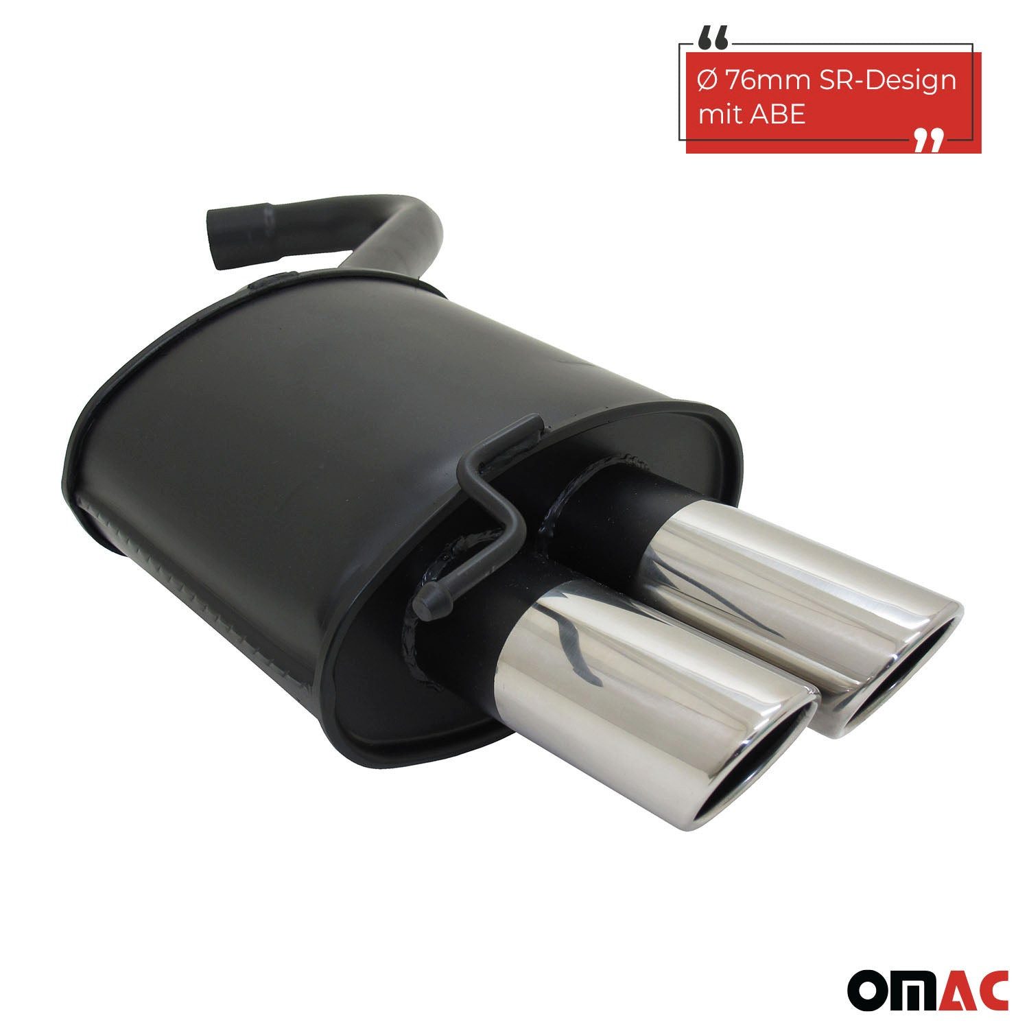 OMAC Auspuff-Flexrohr Novus Sportauspuff für BMW E90 / E91 2x76mm Endschalldämpfer mit ABE, (1-tlg), Leicht austauschbar - Doppelter Ausgang