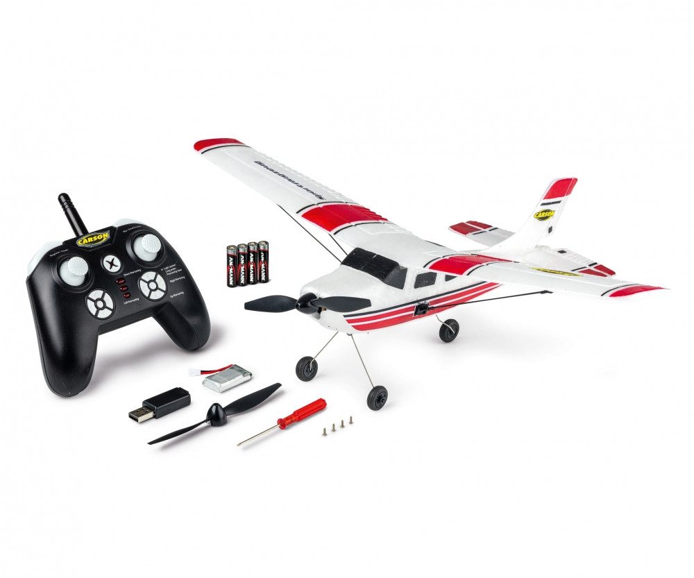 Carson RC Flieger Sportflugzeug 2,4Ghz 100% RTR rot RC-Ladegerät