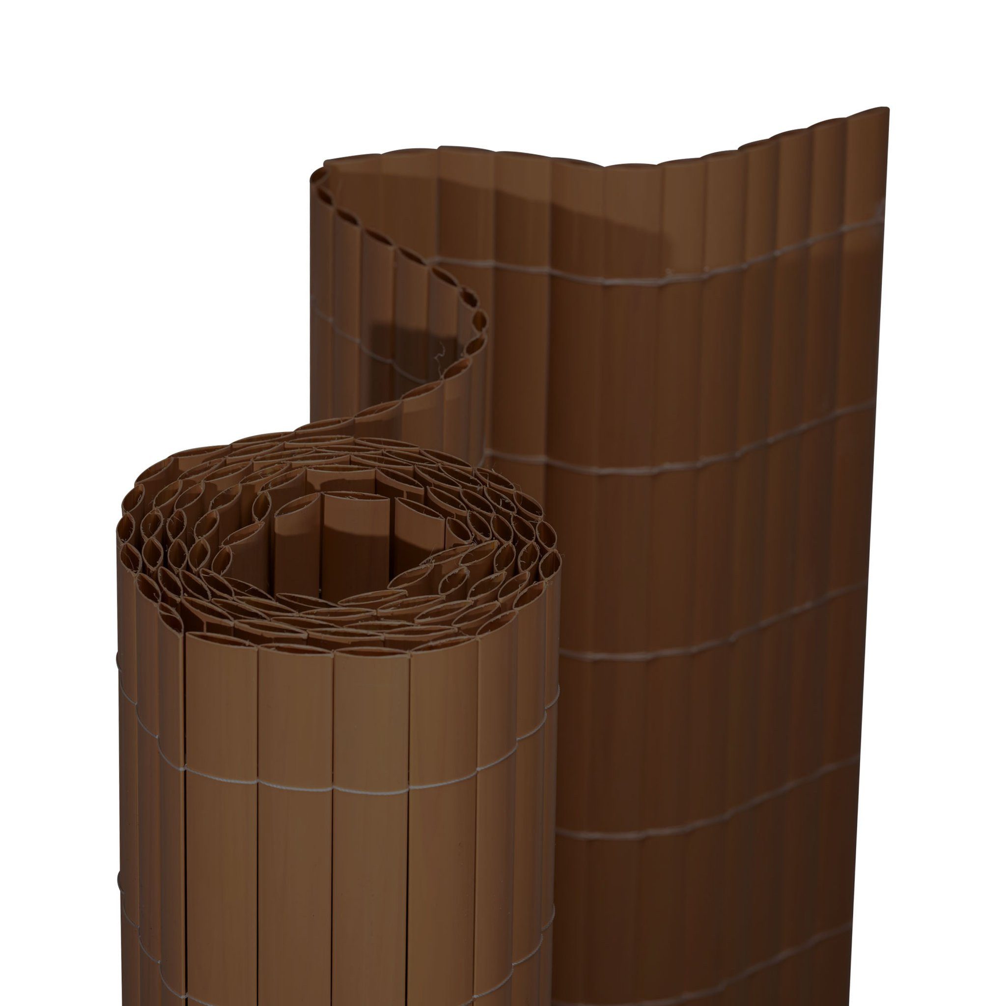 jarolift Sichtschutzzaunmatten Premium PVC Sichtschutzmatte, 90 x 300 cm, braun, luftdurchlässig, flexibel, recycelbar, verklebte Röhrchen