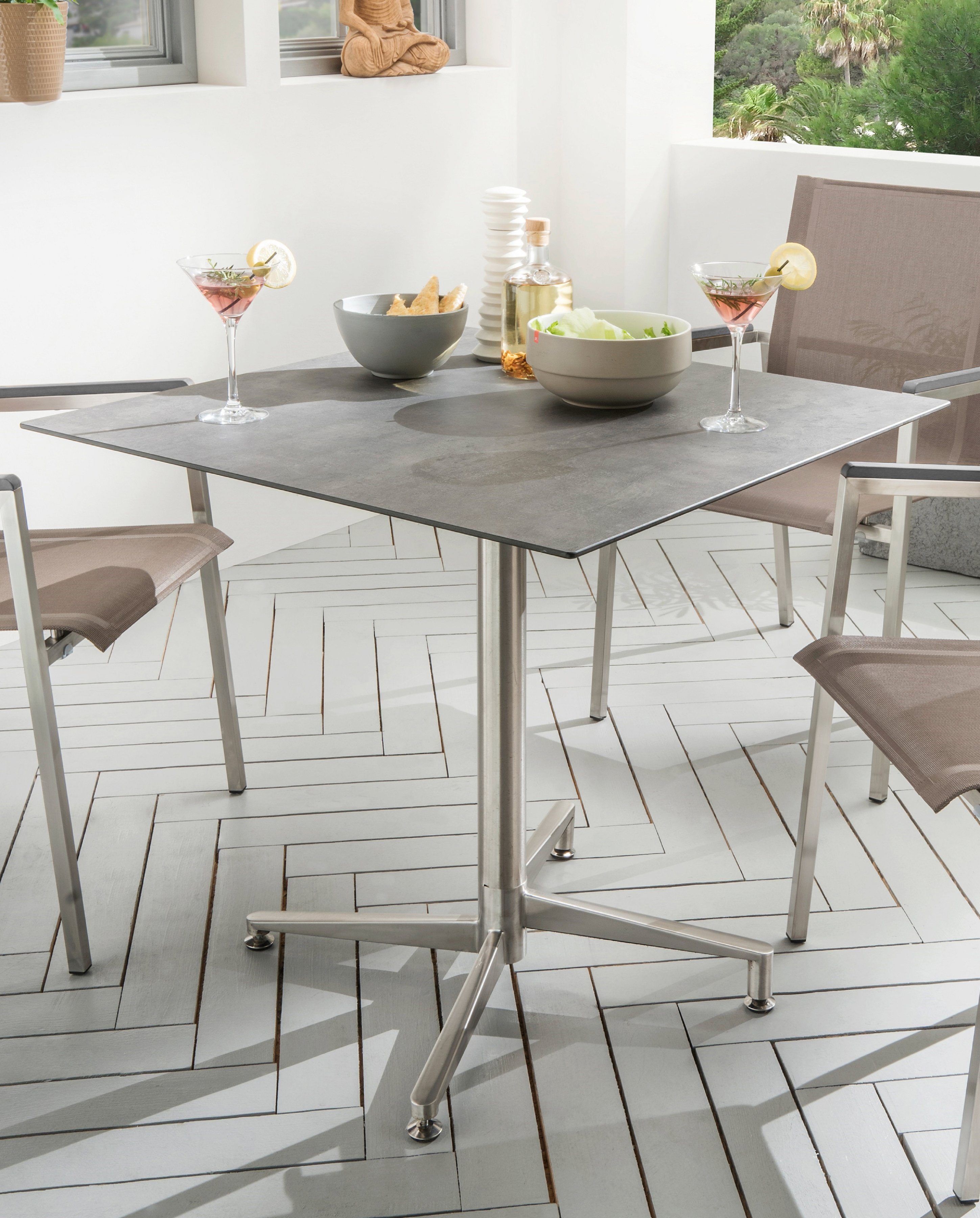Destiny Gartentisch LOFT, (68x75x68cm), Gestell Edelstahl günstig online kaufen