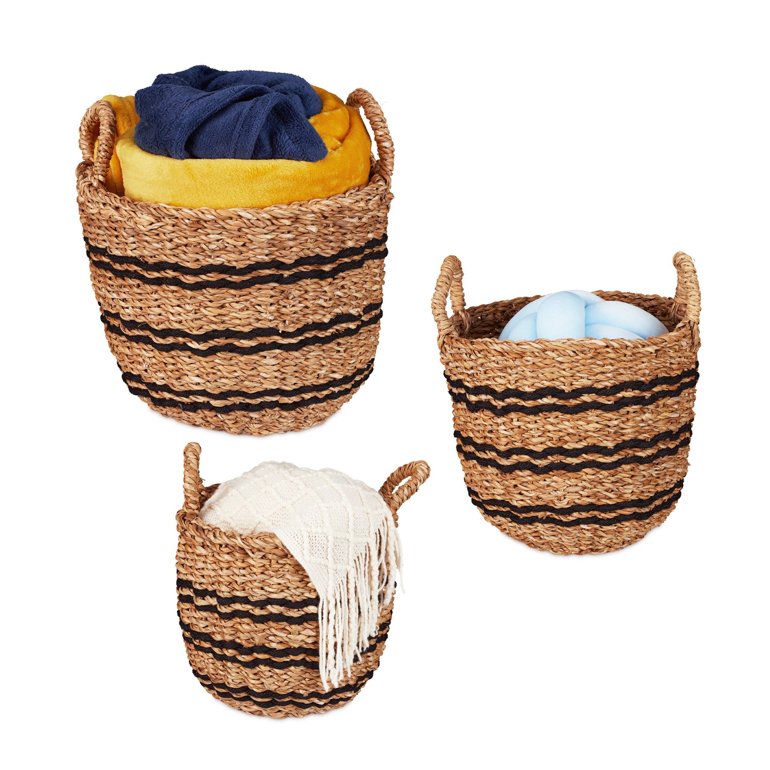 relaxdays Aufbewahrungskorb 3er Set Aufbewahrungskörbe aus günstig online kaufen
