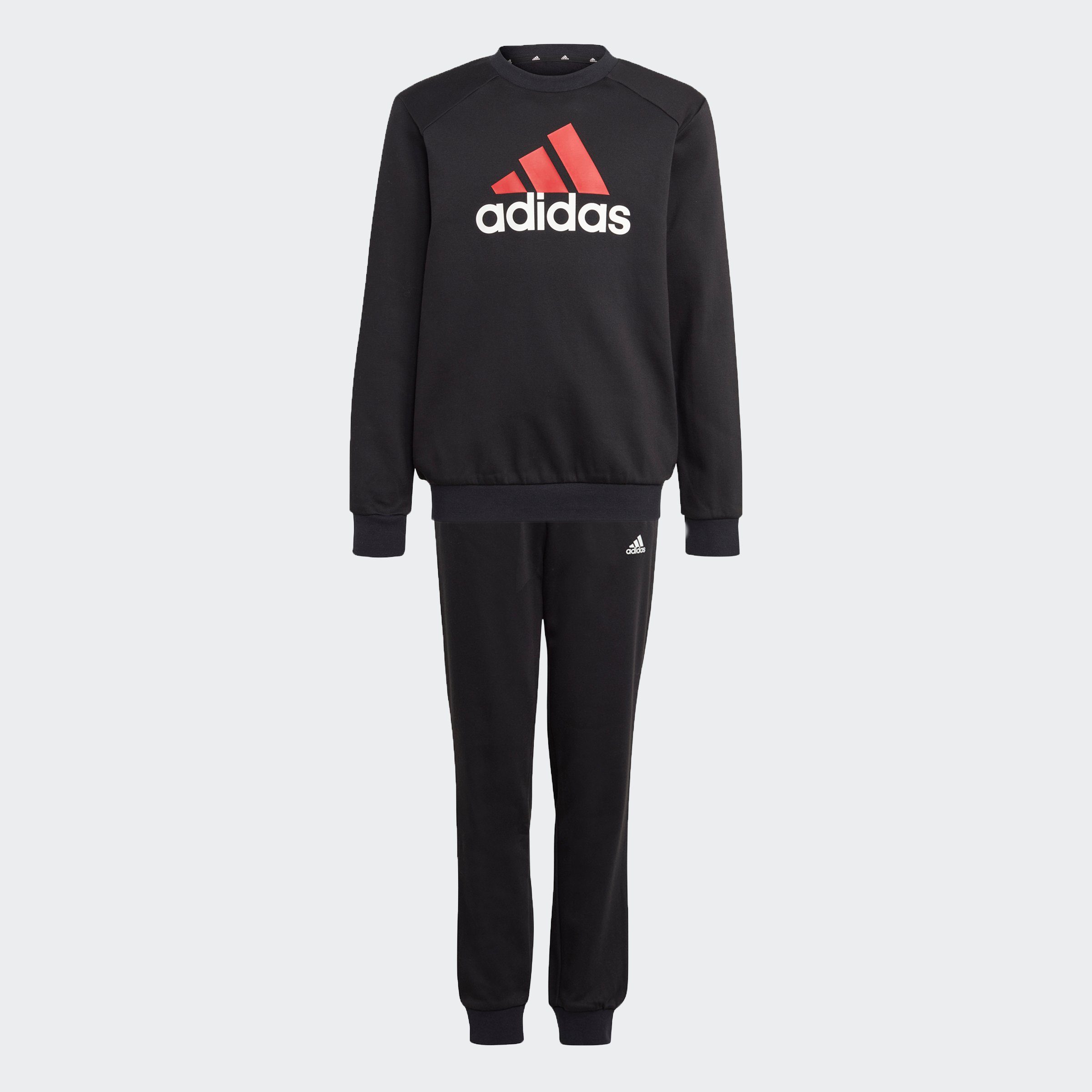 adidas Sportswear Trainingsanzug / Scarlet / White BIG Black LOGO (2-tlg) Better JOGGINGANZUG KIDS ESSENTIALS