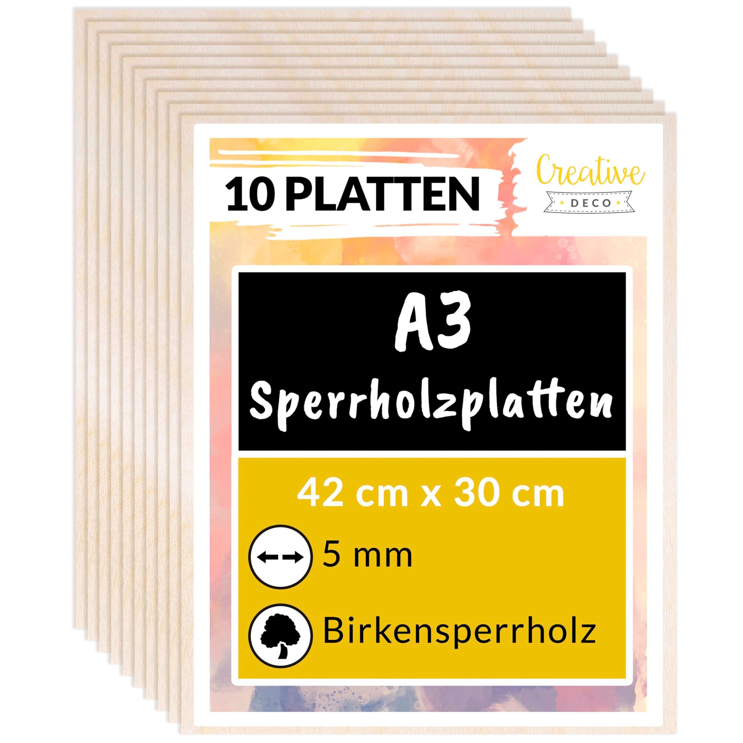 Creative Deco Bastelnaturmaterial Sperrholzplatte 5mm