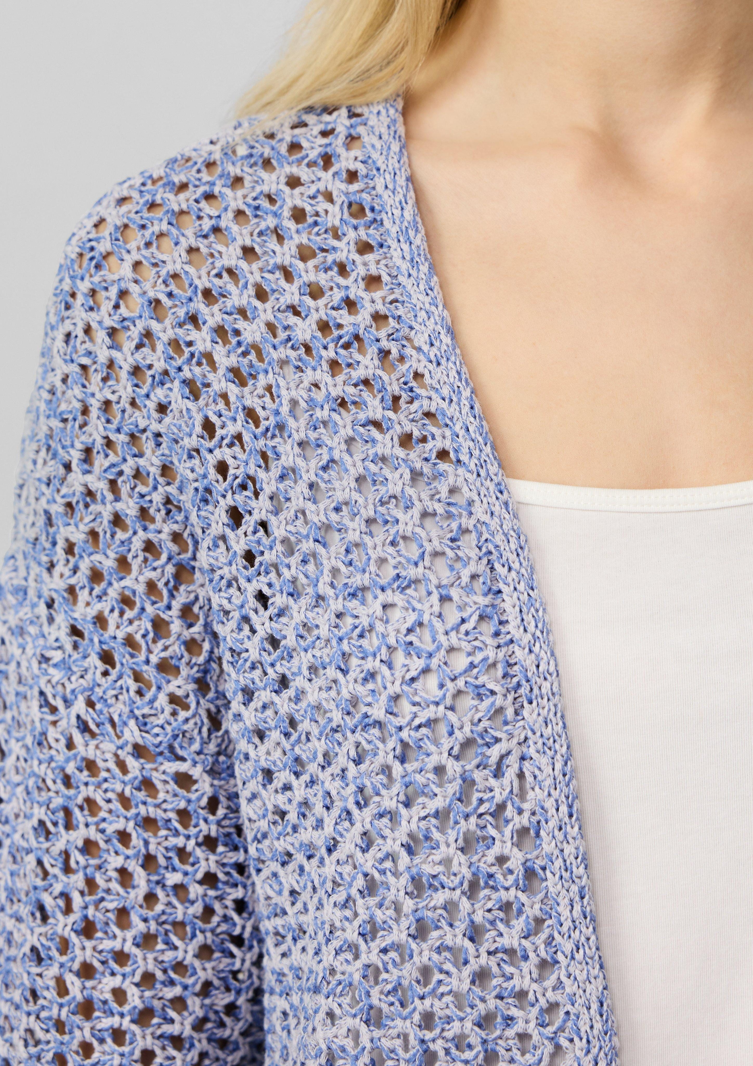 s.Oliver Strickjacke Ajour-Strickcardigan aus Baumwollmix günstig online kaufen