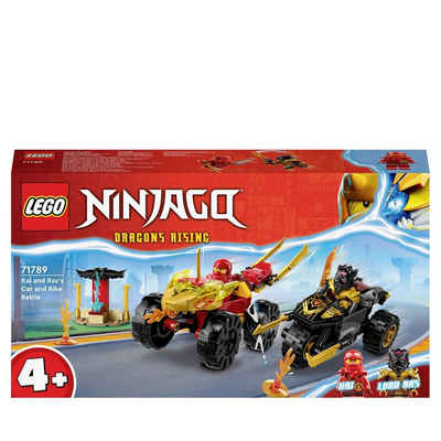 LEGO® Konstruktionsspielsteine NINJAGO Verfolgungsjagd mit Kais Flitzer und Ras