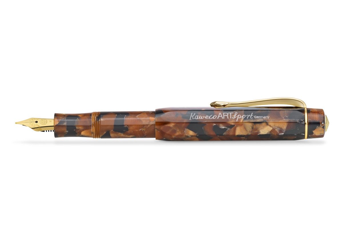 Kaweco Füllfederhalter Kaweco Art Sport Füllhalter Hickory Brown, Medium Stahl vergoldet