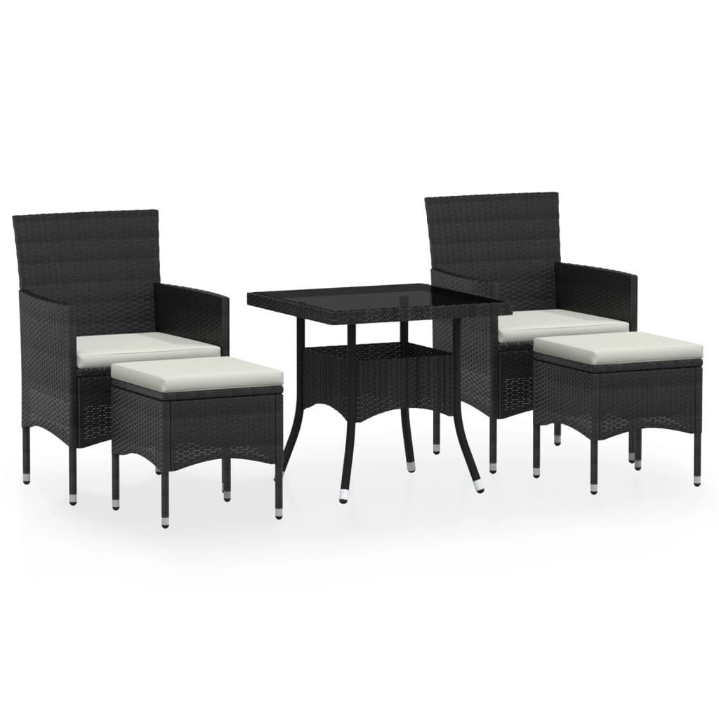 vidaXL GartenEssgruppe 5tlg. GartenEssgruppe Poly Rattan und