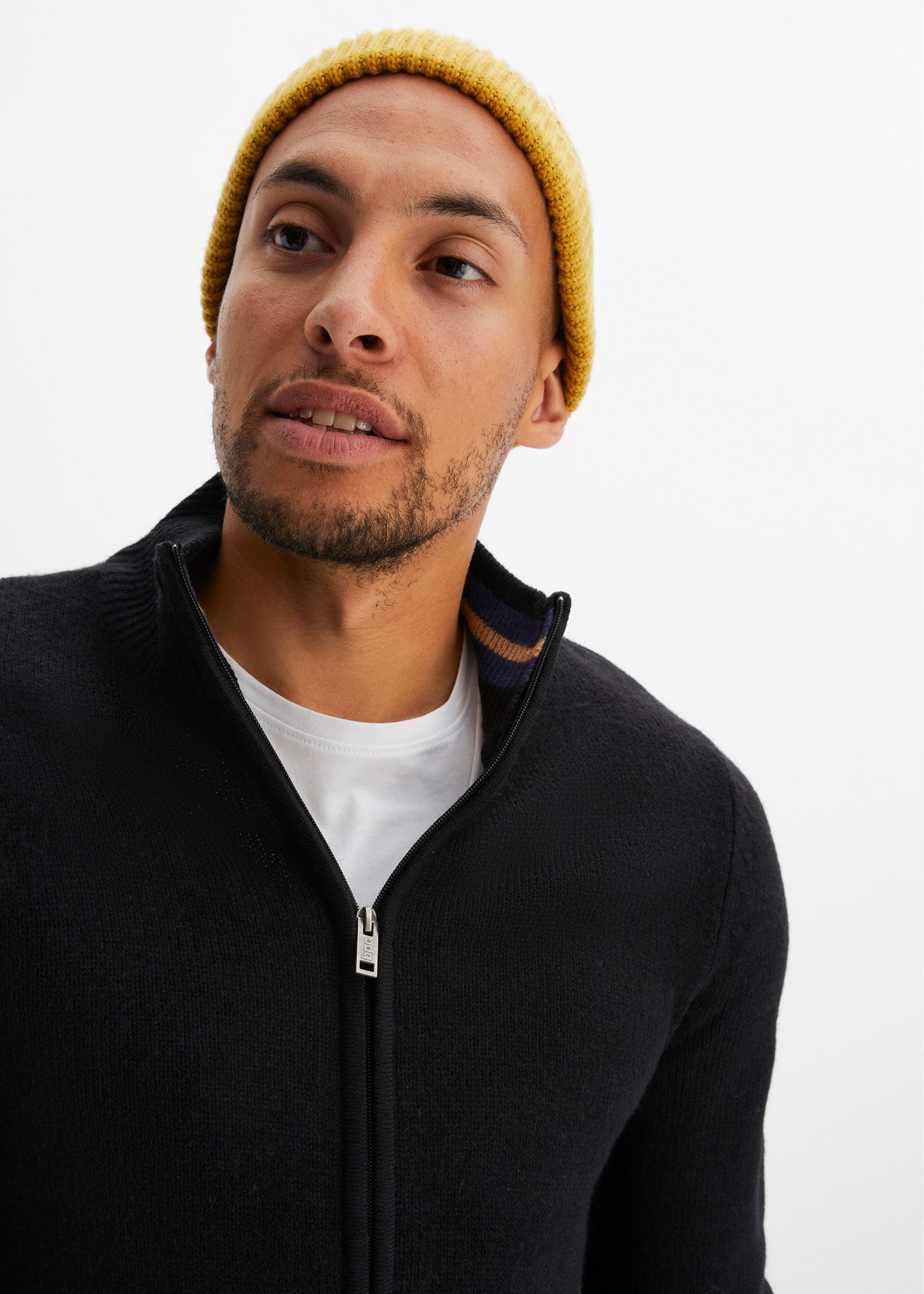 bonprix Strickjacke mit Stehkragen, Regular Fit, aus Polyacryl, mit Reißverschluss