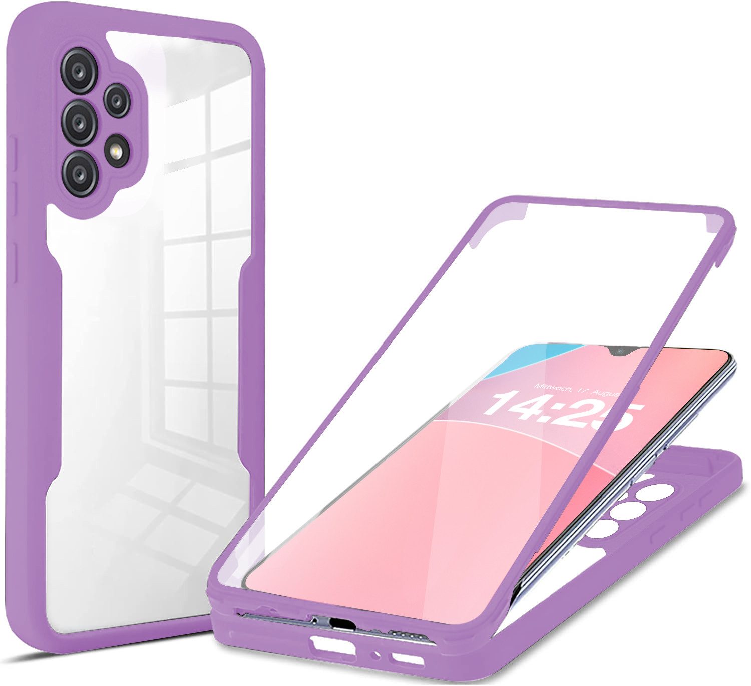 Tec-Expert Handyhülle 360 Grad Hülle für Samsung Galaxy A13 6.6 Zoll, 6.6, Rundum Schutz Cover Case Hülle robust