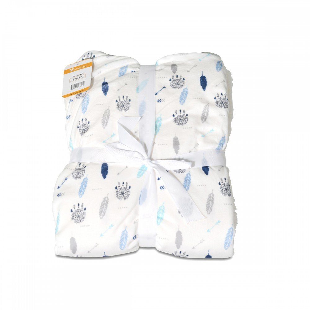 blau x ab kuschelige 75 Größe Babydecke Babydecke, cm, 105 Cangaroo, Babydecke Shaggy, Geburt