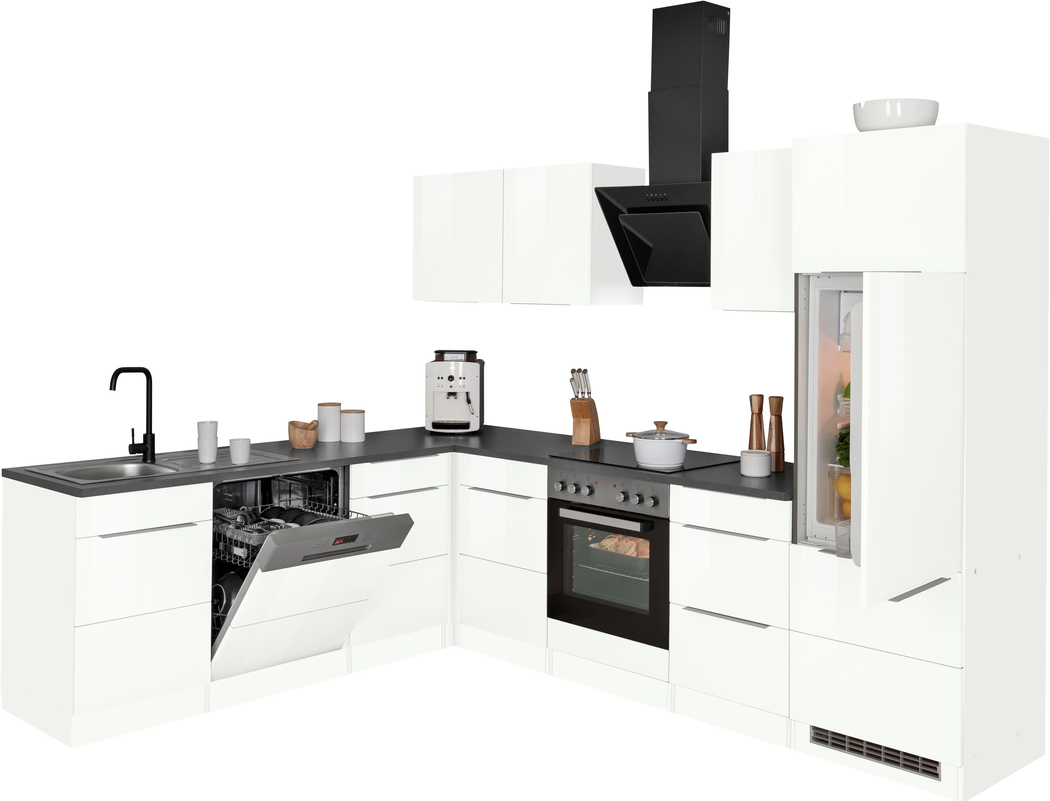 KOCHSTATION Winkelküche KS-Brindisi, Stellbreite 220/280 cm, wahlweise mit E-Geräten, mit MDF-Fronten – Bild 3 von 5