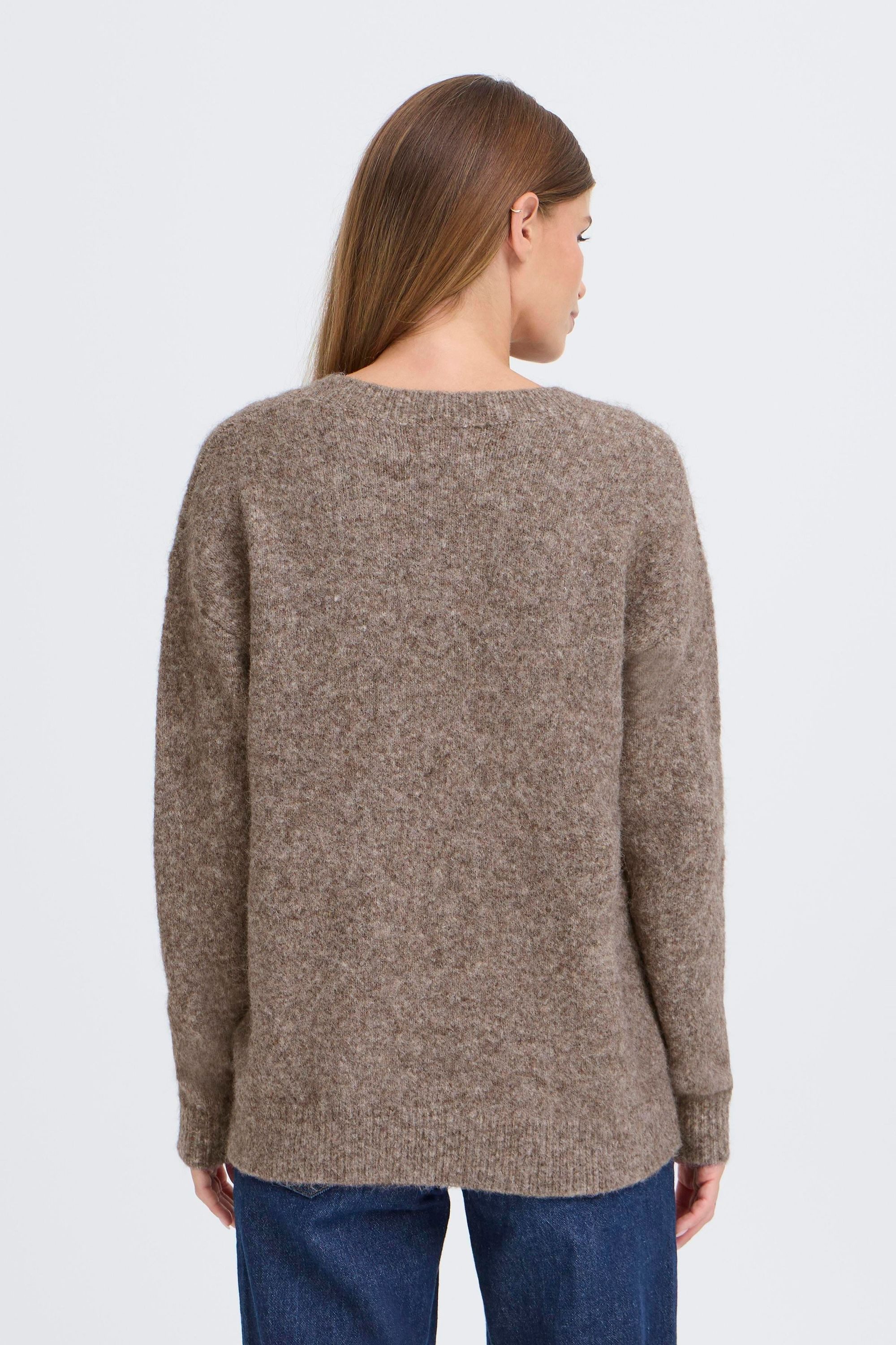OXMO V-Ausschnitt-Pullover OXISelma Kuscheliger Pullover