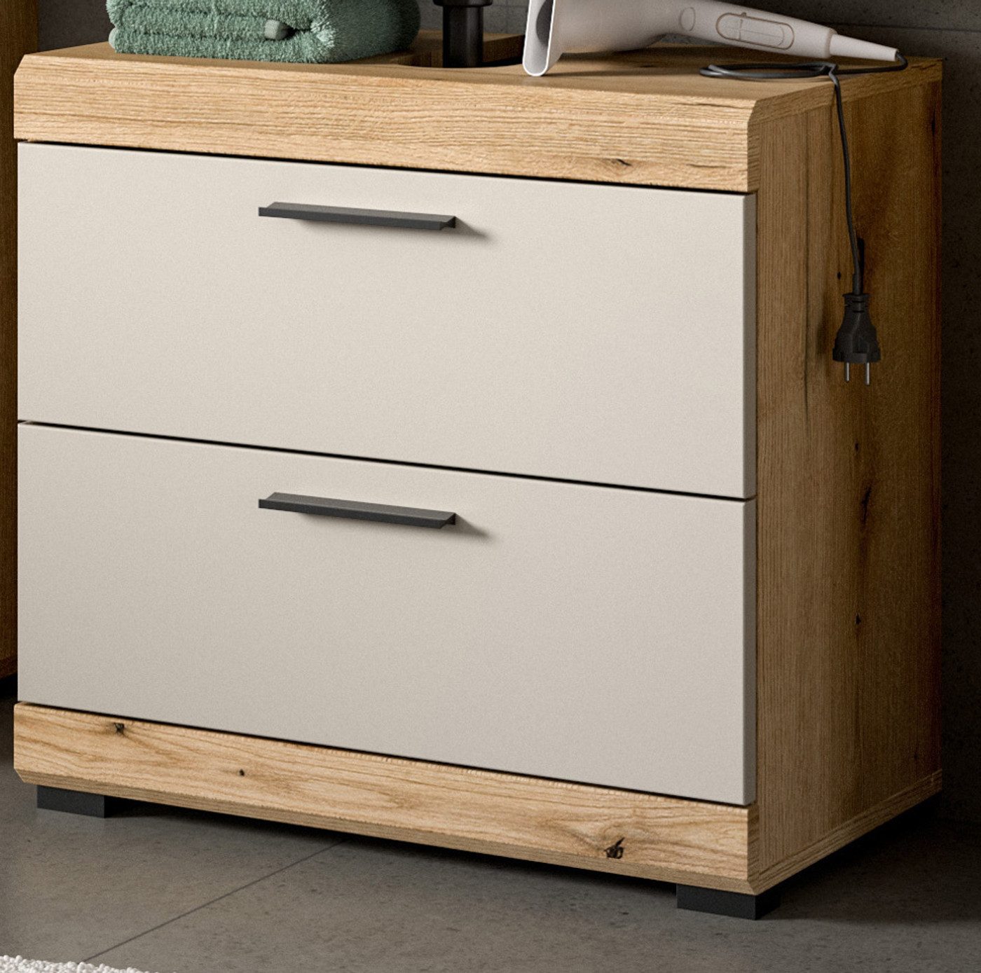 Inn.Furn Waschbeckenunterschrank Shawn (Badschrank in Eiche günstig online kaufen