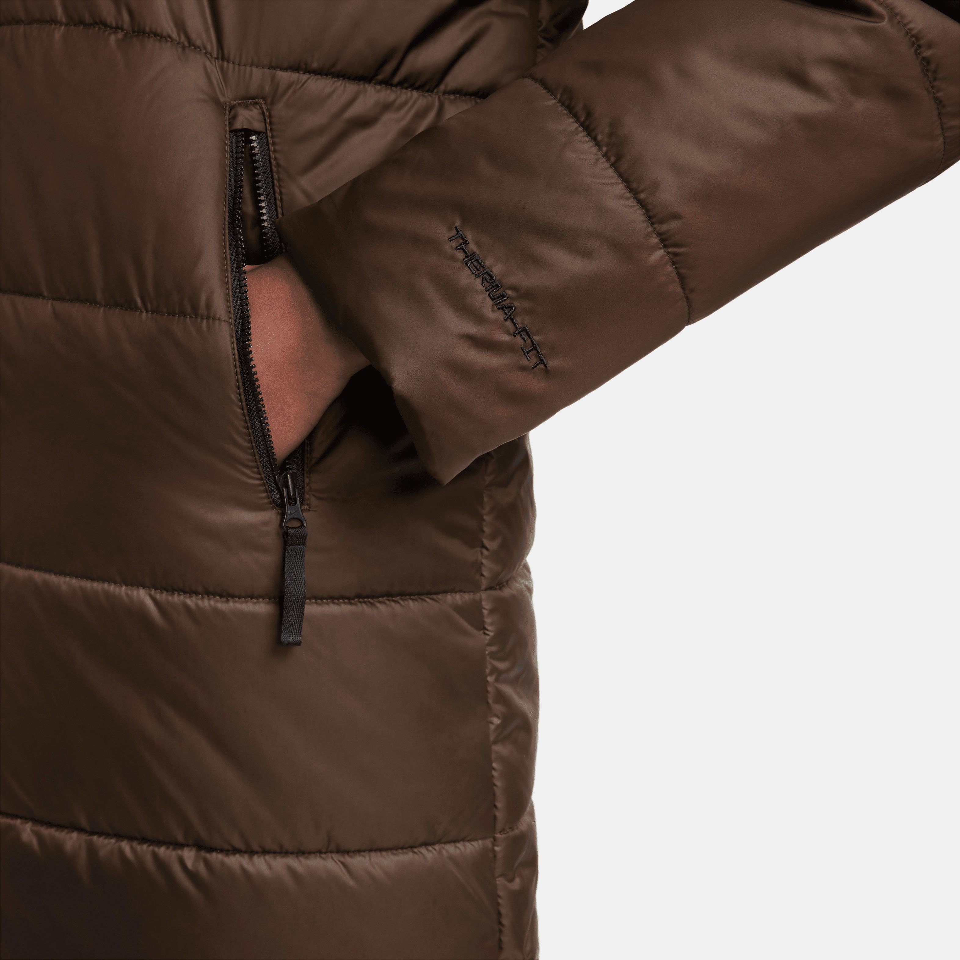 Parka Sportswear Hooded Therma-FIT BROWN/BLACK/WHITE Repel Nike Women's BAROQUE Steppmantel