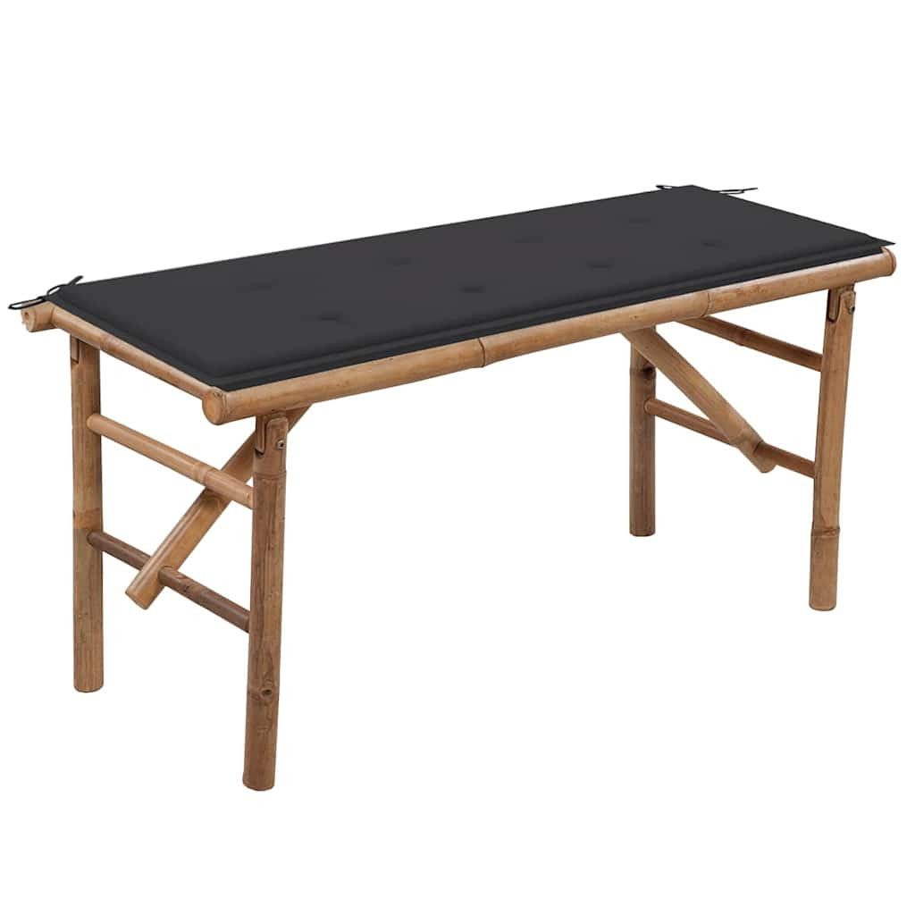 vidaXL Gartenbank Klappbare Gartenbank mit Auflage 118 cm Bambus (1-St)