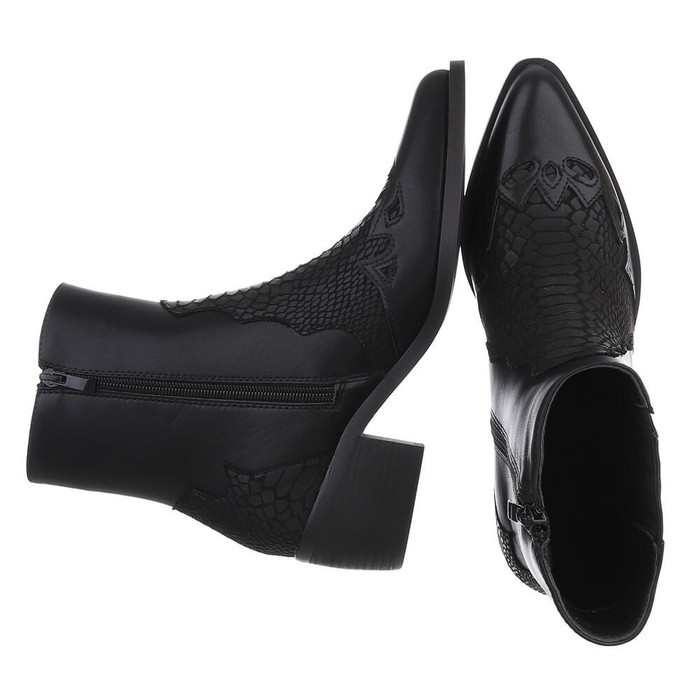 Ital-Design Elegante Stiefeletten mit reptilähnlichem Detail günstig online kaufen
