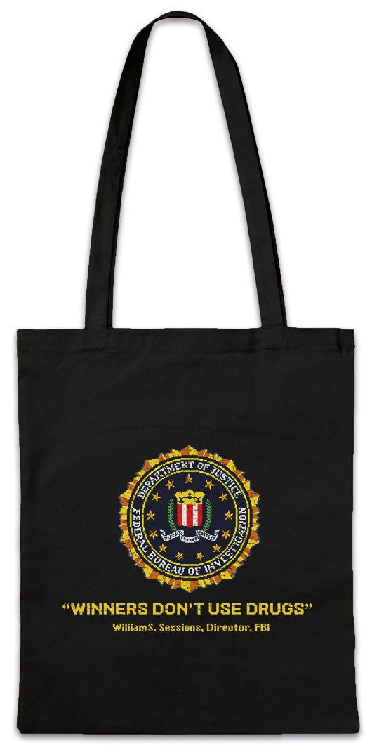 Urban Backwoods Beuteltasche Arcade Winners Don't Use Drugs Stofftasche 80s Vintage Retro Game (1-tlg), Eighties Spiel USA Sign