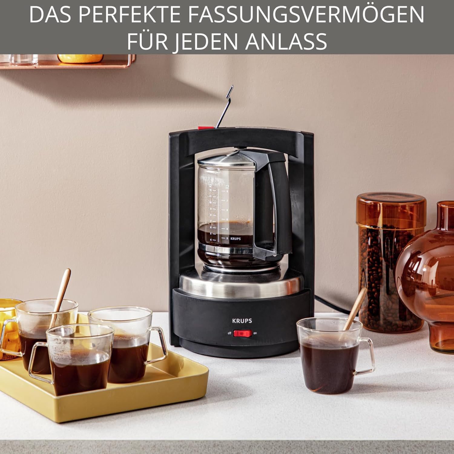 Krups Filterkaffeemaschine KM4689 T8, 1l Kaffeekanne, Permanentfilter, mit Druckbrühsystem