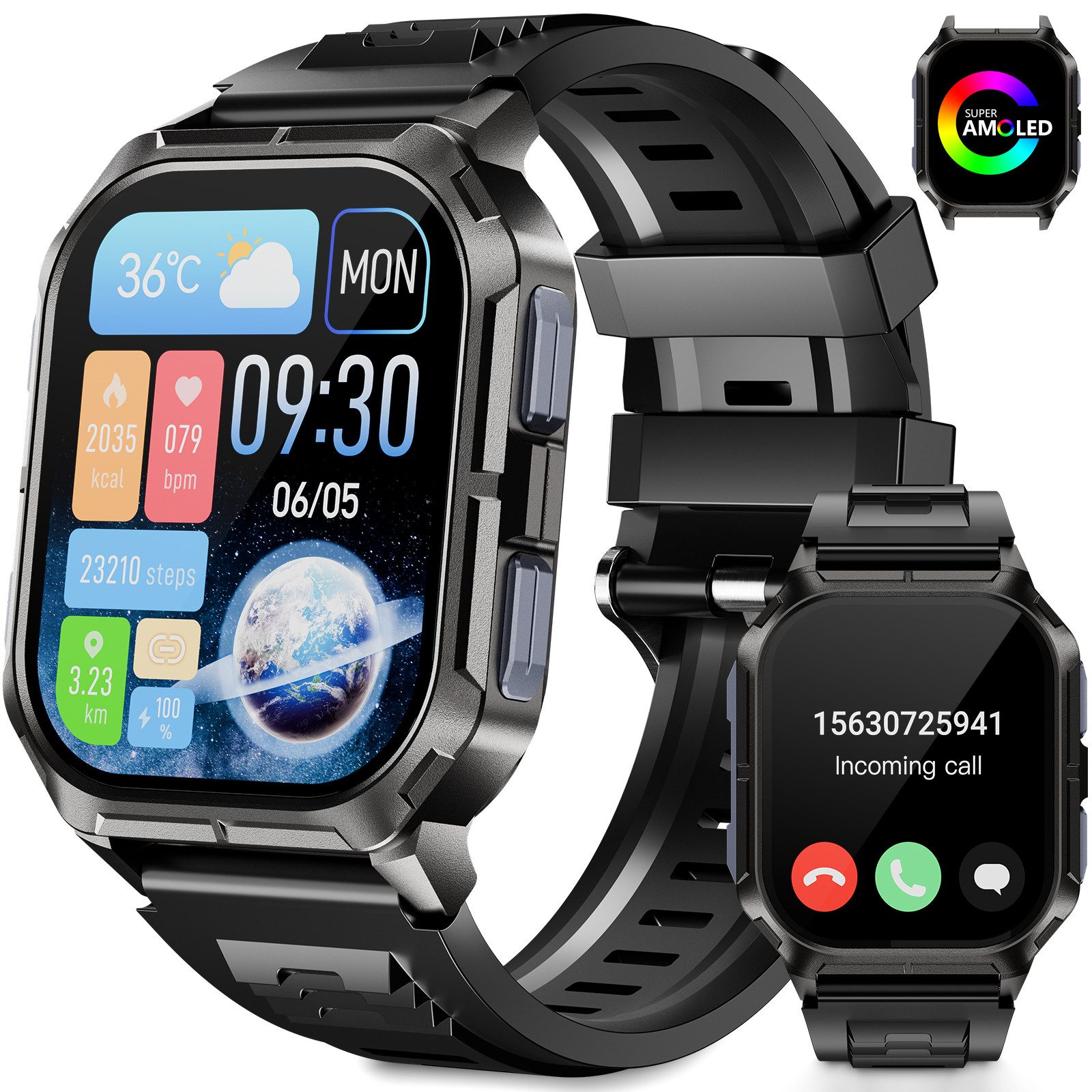 Ralio 2026 Neue Smartwatch Kinder mit GPS, 2 Kameras, 4G Telefonfunktionen Smartwatch (2.01 Zoll)