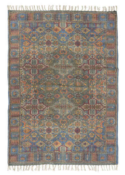 Läufer Teppich Дорожка 120x180cm Baumwolle Mehrfarbig Handgewebt Vintage Laursen 6435-00, Ib Laursen