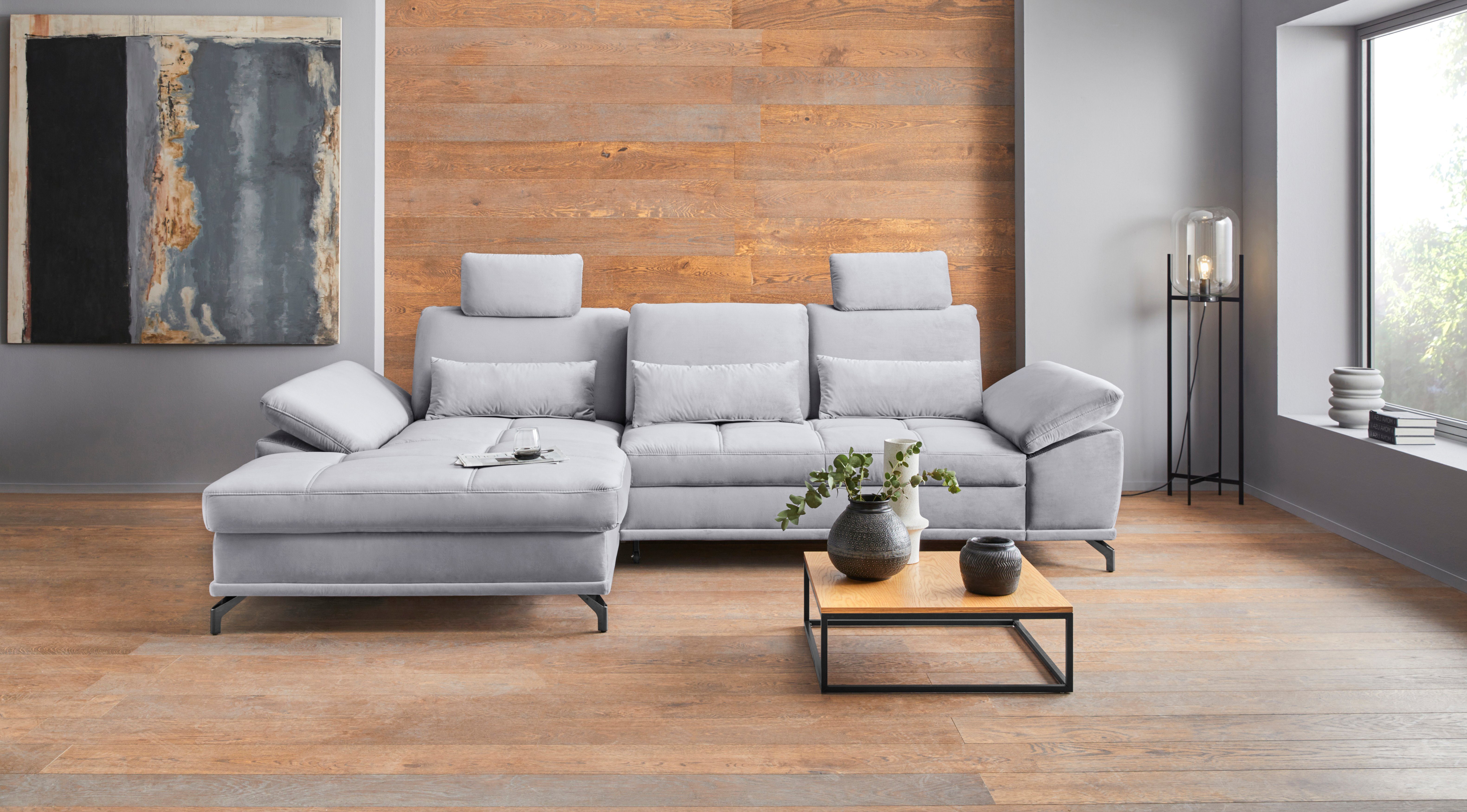 OTTO home Ecksofa Costello L-Form, B: 301 cm mit Sitztiefen-, Armteilverstellung &, 3 Nierenkissen, optional Bettfunktion & Bettkasten