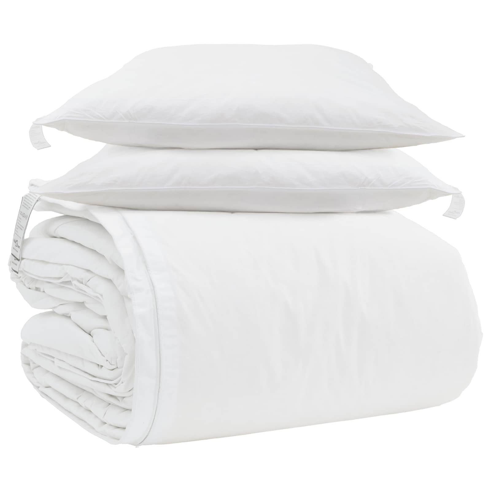 vidaXL Bett Bettdecken Set mit Kissen 3 stk. Weiß Daunenfeder (3-tlg)
