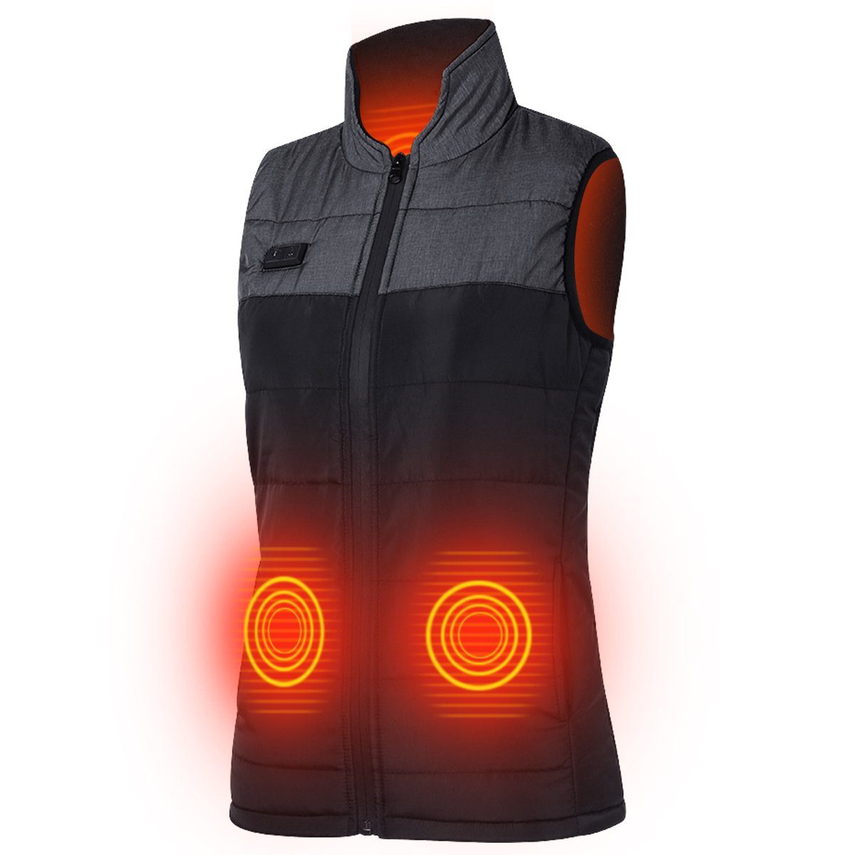 Arbeitsweste USB Heizweste Schwarz Rot / Schwarz Grau
