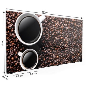 Primedeco Garderobenpaneel Magnetwand und Memoboard aus Glas Kaffeetassen gross und klein