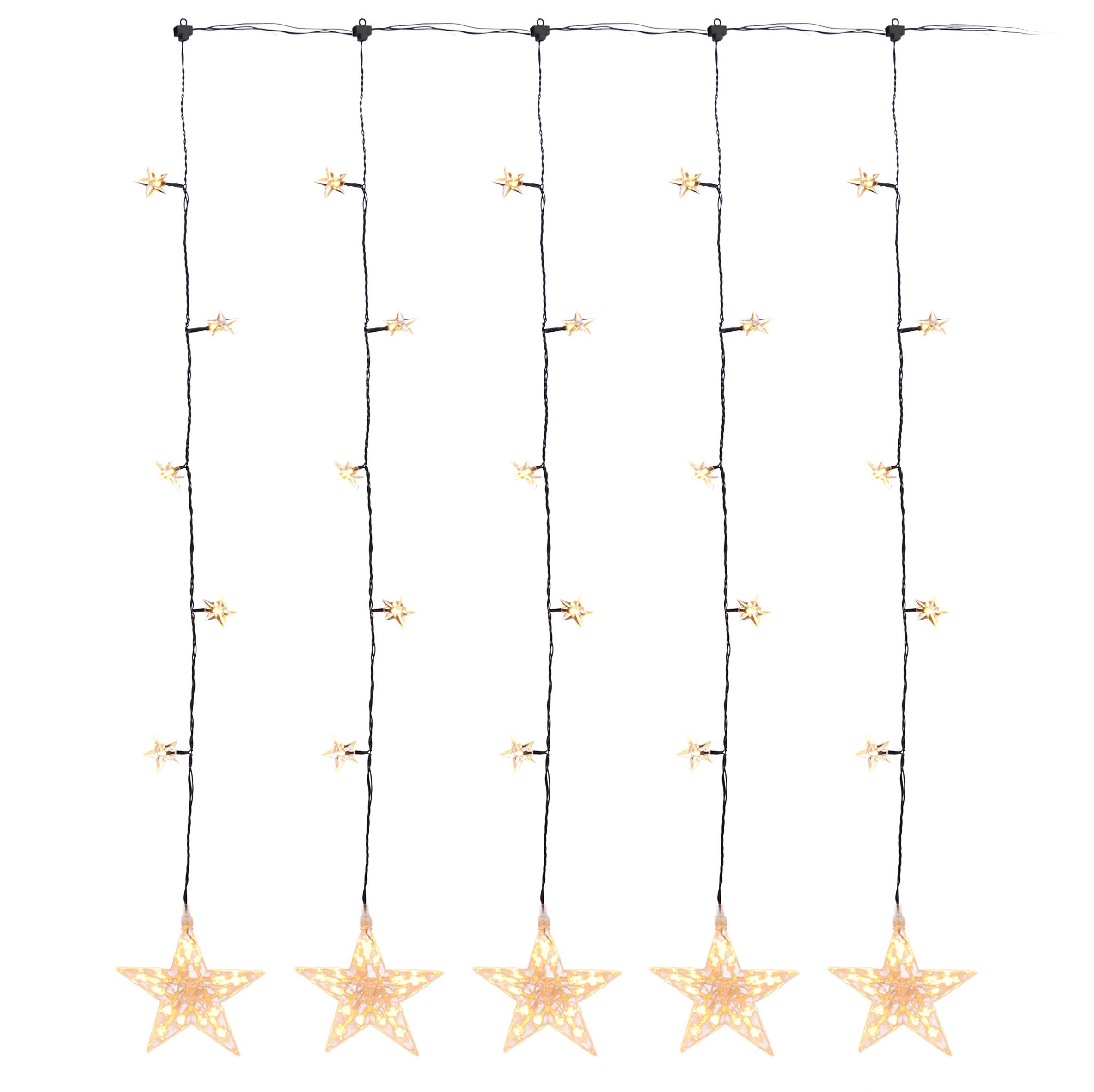 Spetebo Lichtervorhang Stern Lichtervorhang 105x100 cm warmweiß, 30-flammig günstig online kaufen