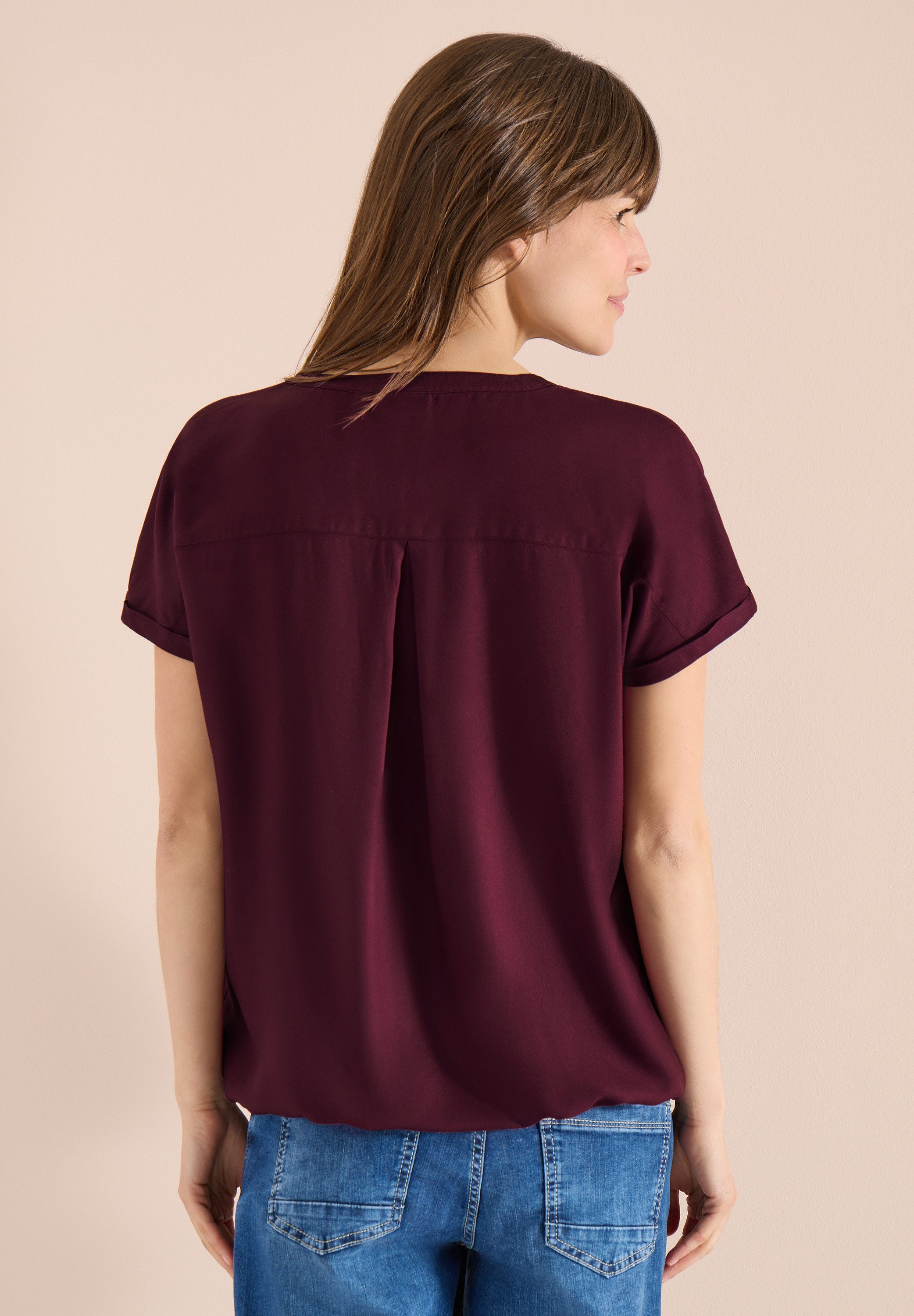 CECIL Kurzarmbluse mit V-Ausschnitt