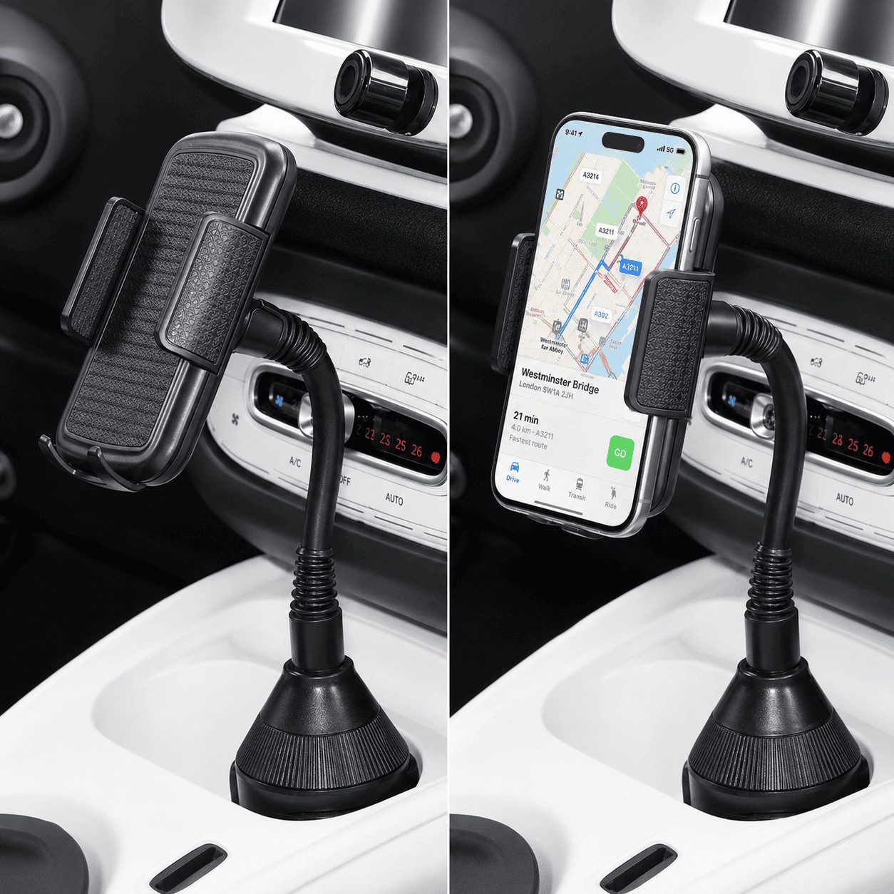 MidGard Smartphone-Halterung Autohalterung für KFZ-Getränkehalterung Auto-Dosenhalterung, (bis 7.2 Zoll, universal geeignet Handys bis 9,5 cm Breite) – Bild 2 von 5