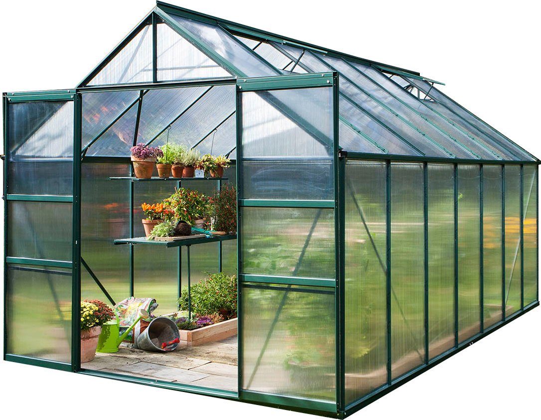 Vitavia Gewächshaus Mars 11500, BxTxH: 257 x 445 x 231,8 cm, 6 mm Wandstärke, Alu-Profile, 6 mm Hohlkammerplatten
