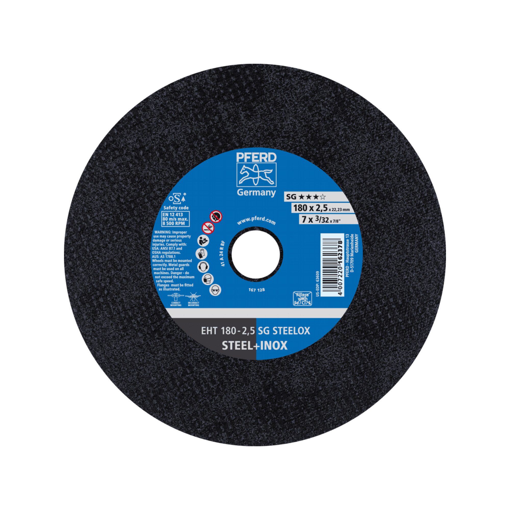 Pferd Trennscheibe PFERD TOOLS Trennscheibe EHT 180x2,5x22,23 mm gerade Leistungslinie SG