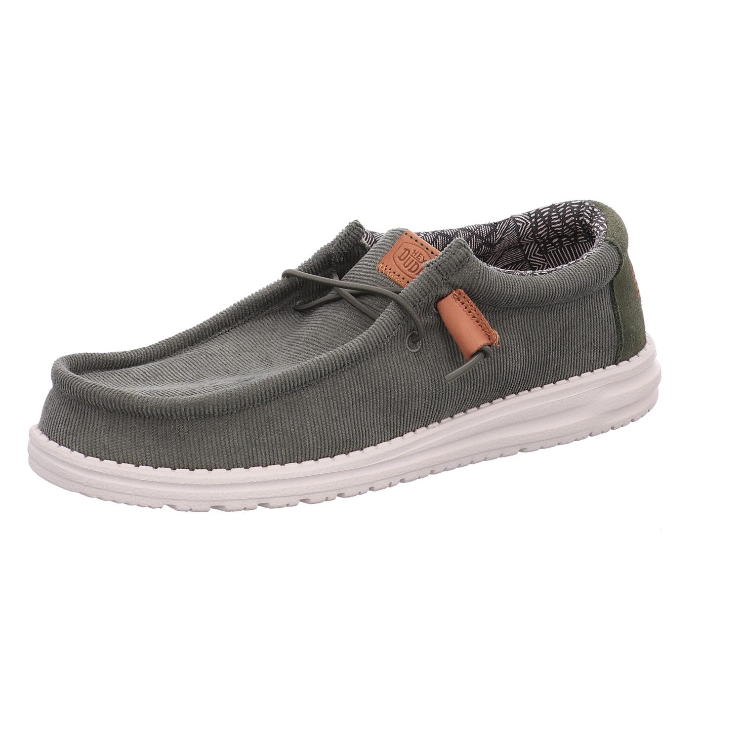 Wally Corduroy Olive Schnürschuh