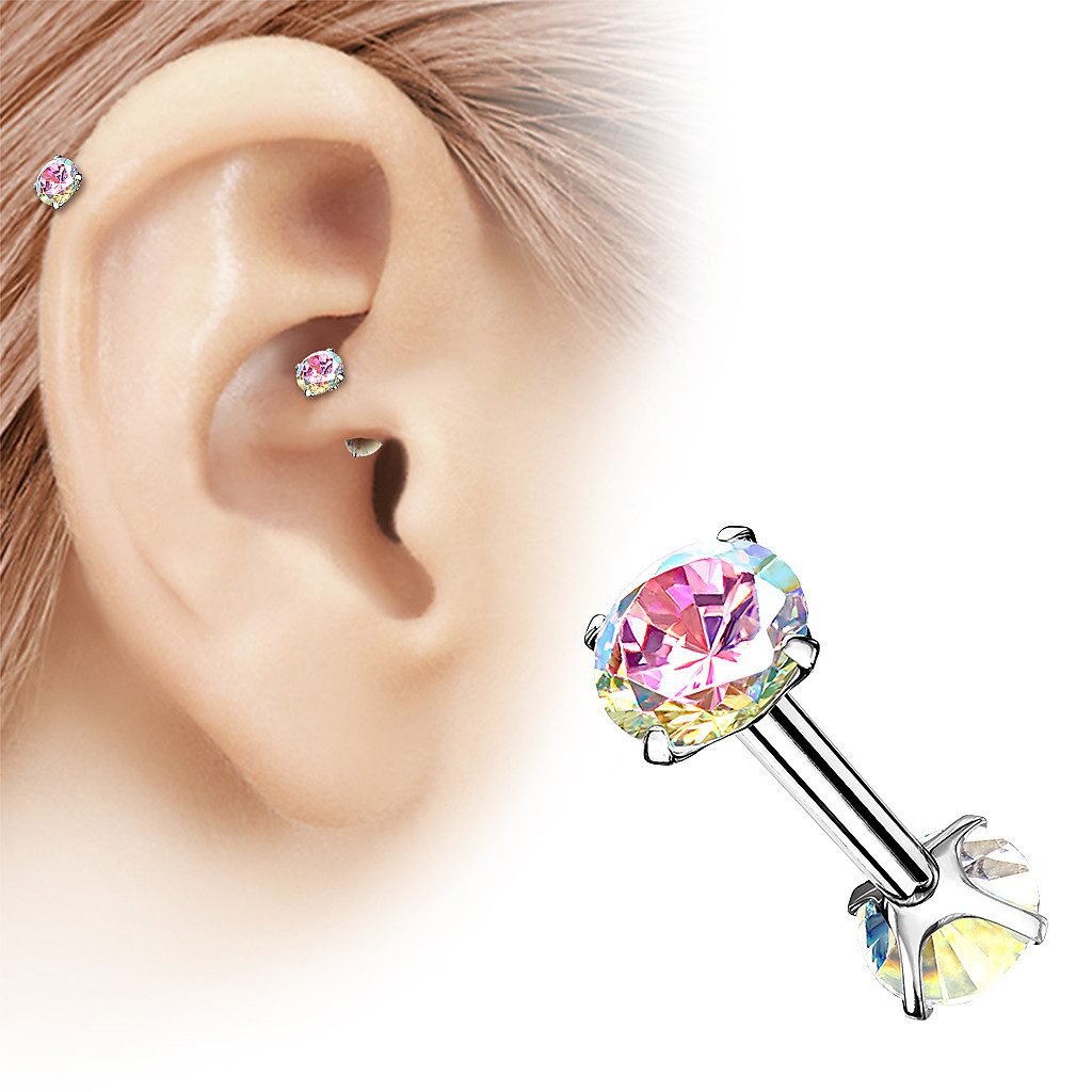 Taffstyle Piercing-Set Tragus Daith Piercing Zirkonia Kristallen Innengewin günstig online kaufen