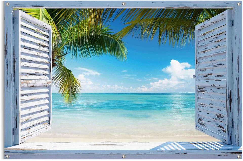Reinders! Poster Strandfenster, leichtes und wasserfestes Gartenposter für  den Außeneinsatz