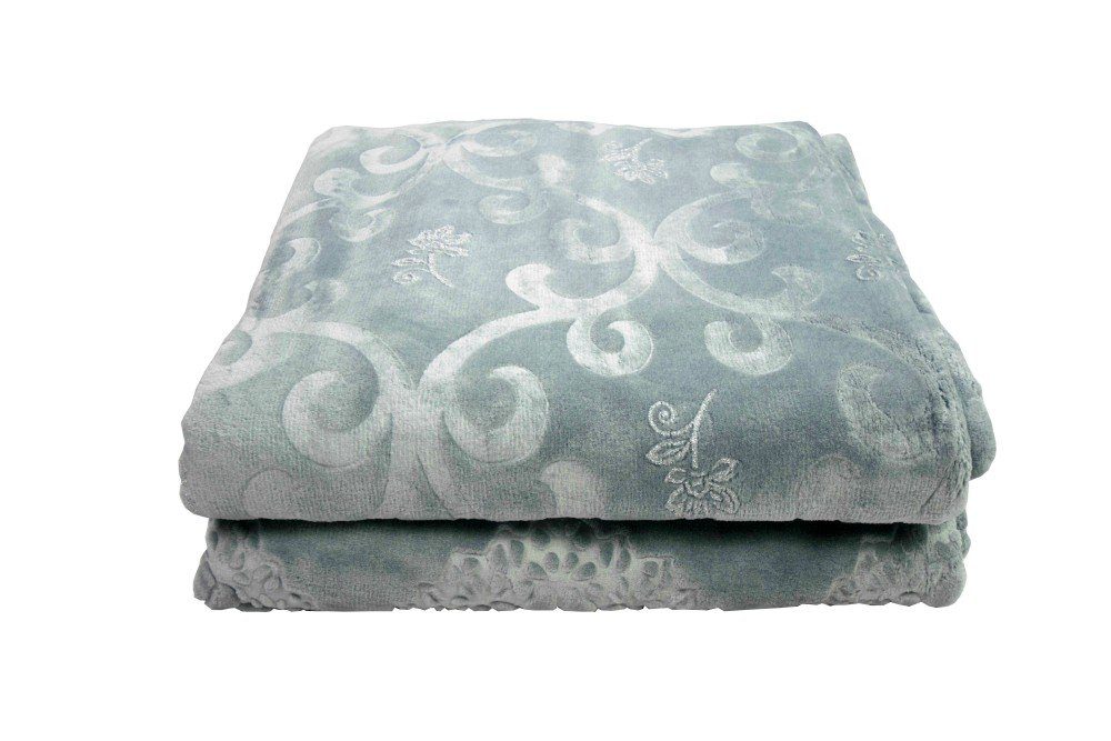 Tagesdecke Tagesdecke Bettüberwurf Decke mit Ornamenten in grau silber, Carpetia