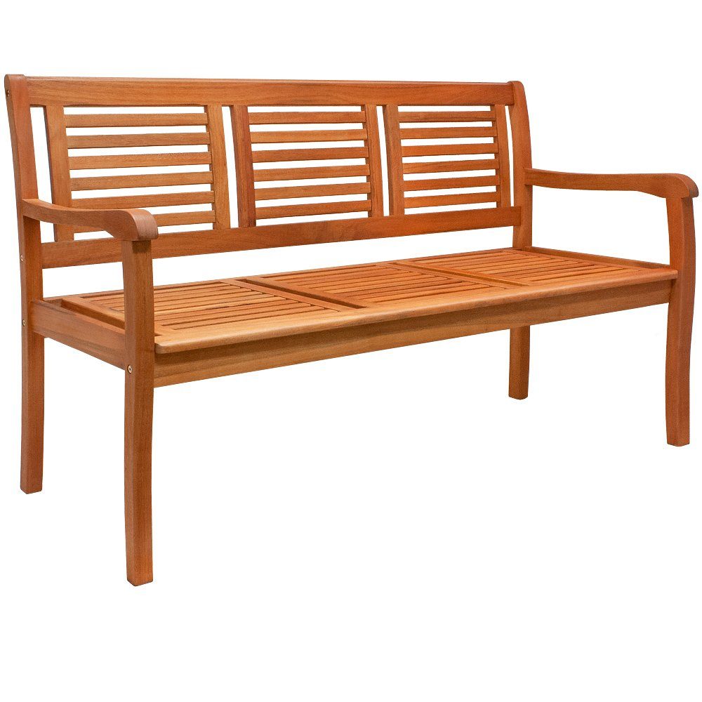 Casaria Bank, Wetterfest Holz FSC® 480kg Belastbar Garten Holzbank Eukalyptus