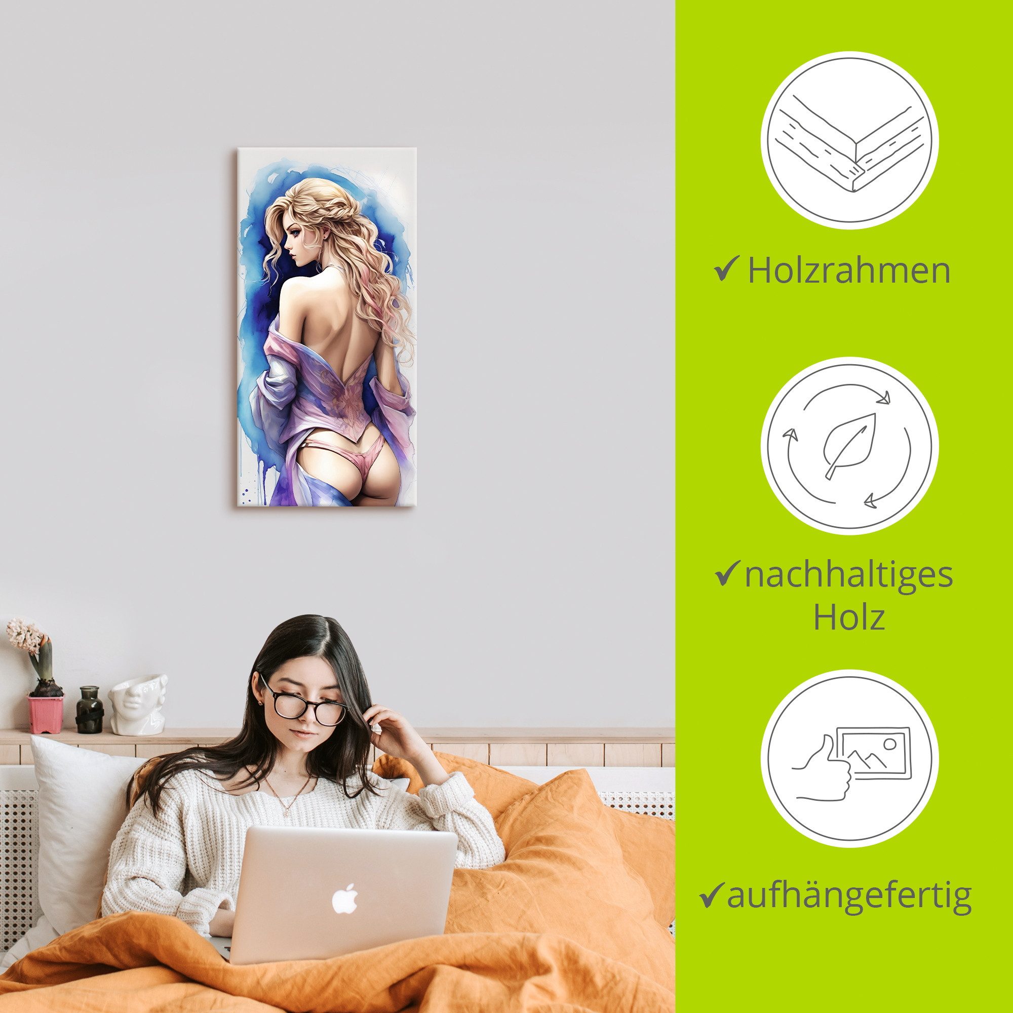 Artland Wandbild Die Schönheit einer Frau VI, Erotische Bilder (1 St), als Alubild, Leinwandbild, Poster, Wandaufkleber in verschied. Größen