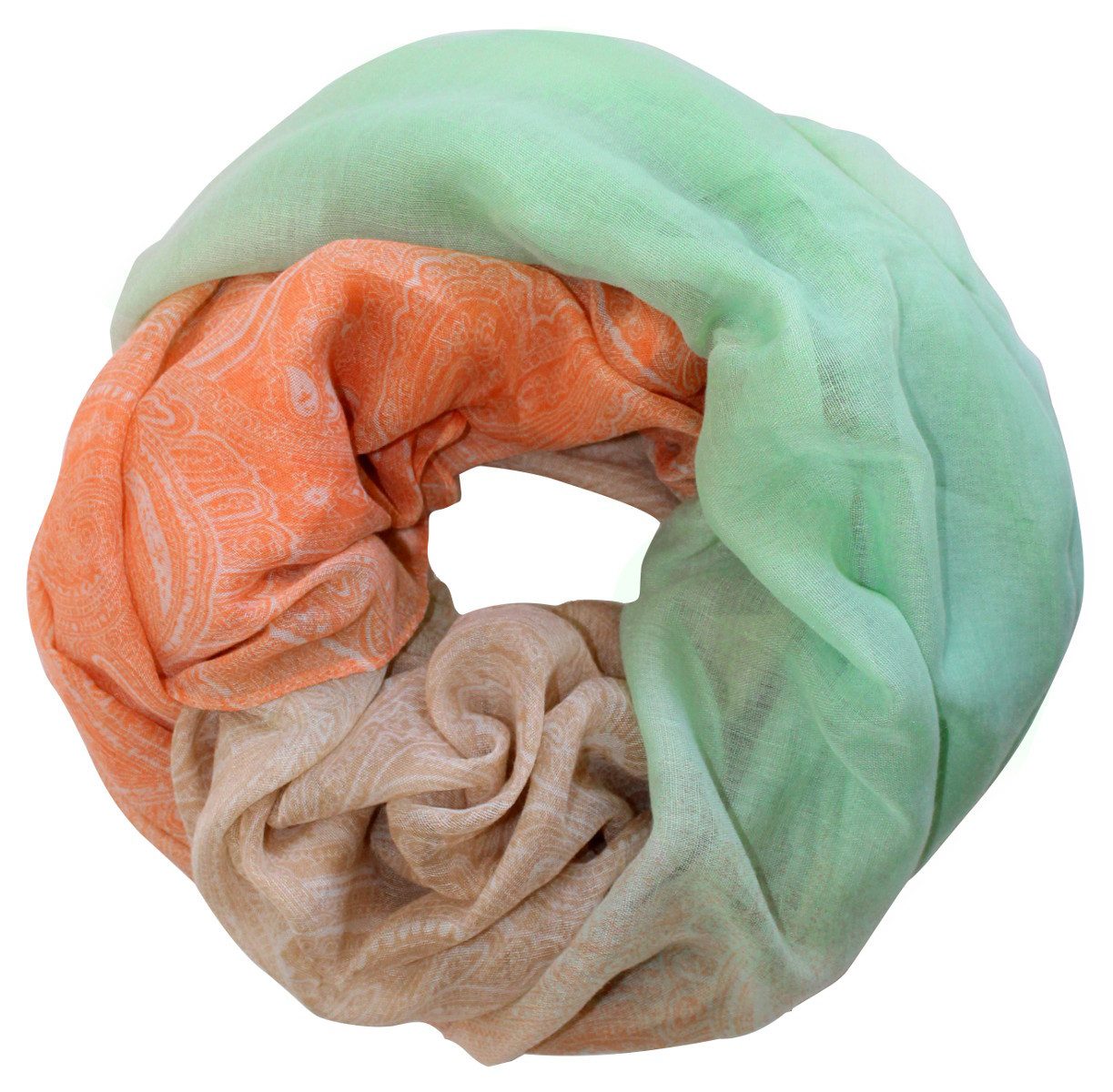 XXL-Schal XXL Loop Schal Pastelltönen Rundschal Paisley Muster Schlauchschal