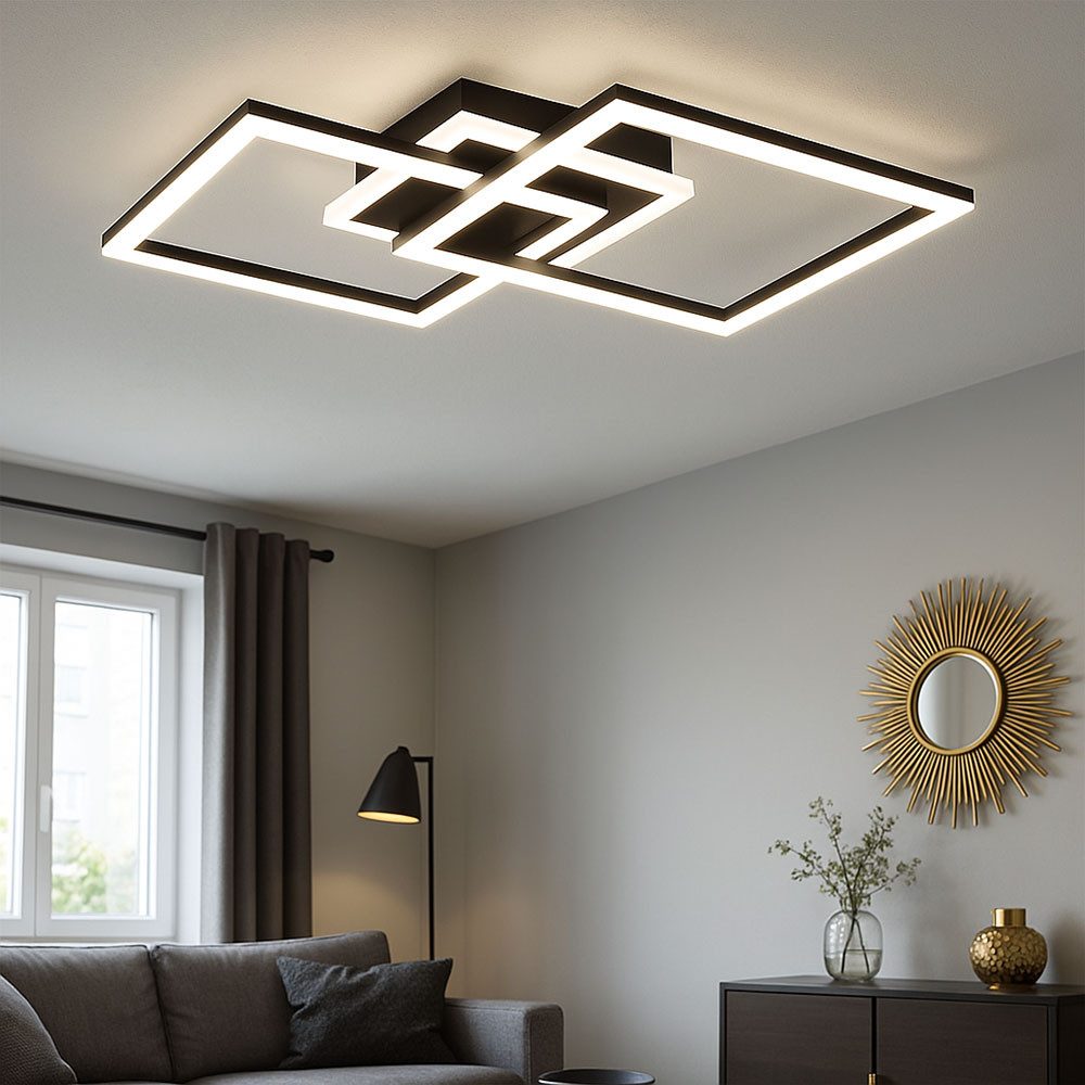 Reality Leuchten LED Deckenleuchte, LED-Leuchtmittel fest verbaut, Warmweiß, LED Decken Lampe Ess Zimmer Beleuchtung Küchen Strahler