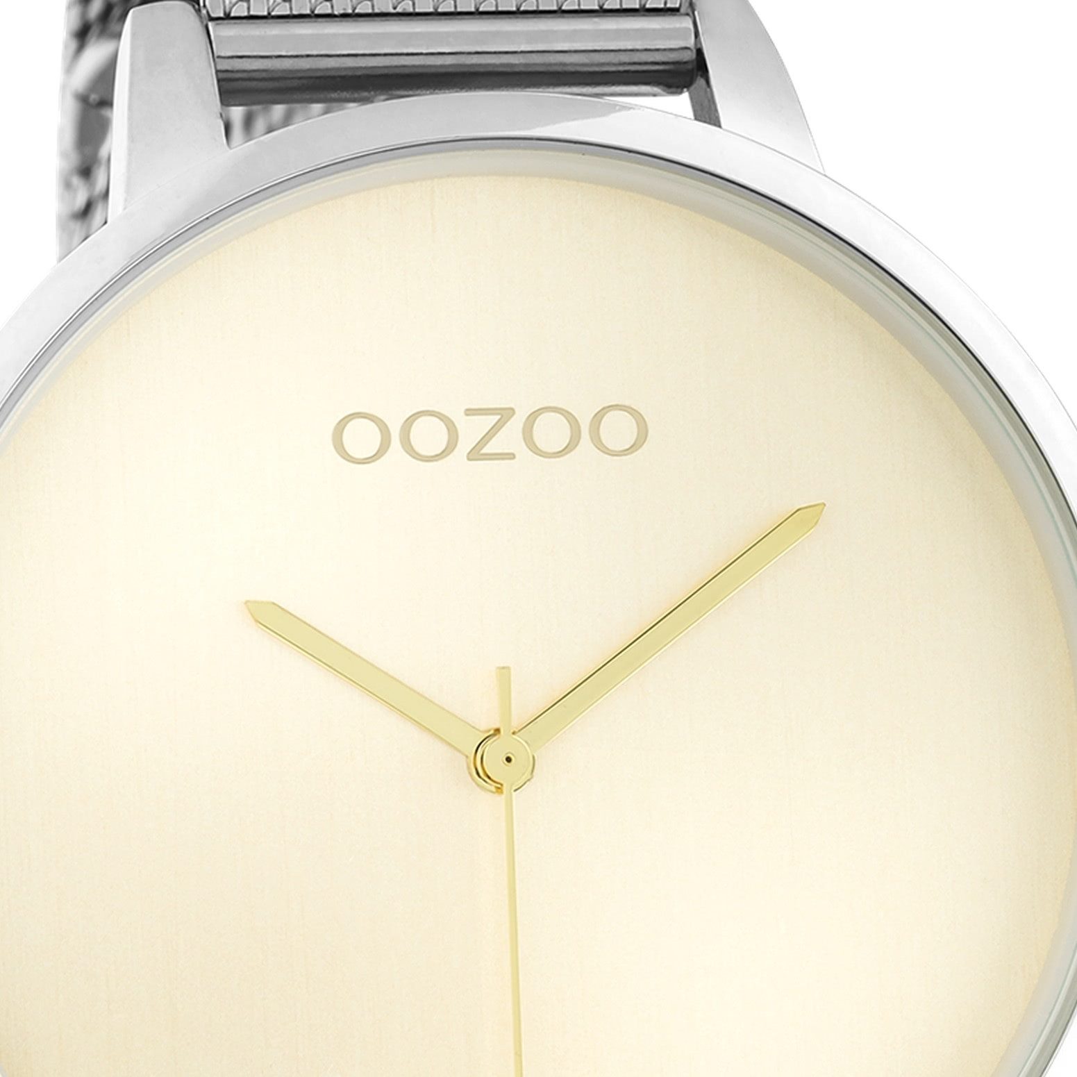 OOZOO Quarzuhr Oozoo Damen Armbanduhr Timepieces Analog, (Analoguhr), Damenuhr rund, extra groß (ca. 48mm) Metallarmband, Fashion-Style