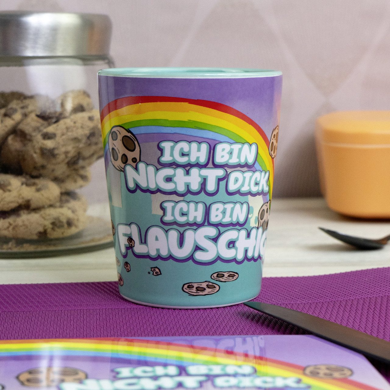 Geda Labels GmbH Tasse Pummeleinhorn Flauschig, 1-tlg., Keramik, Lila, 280ml, stapelbar