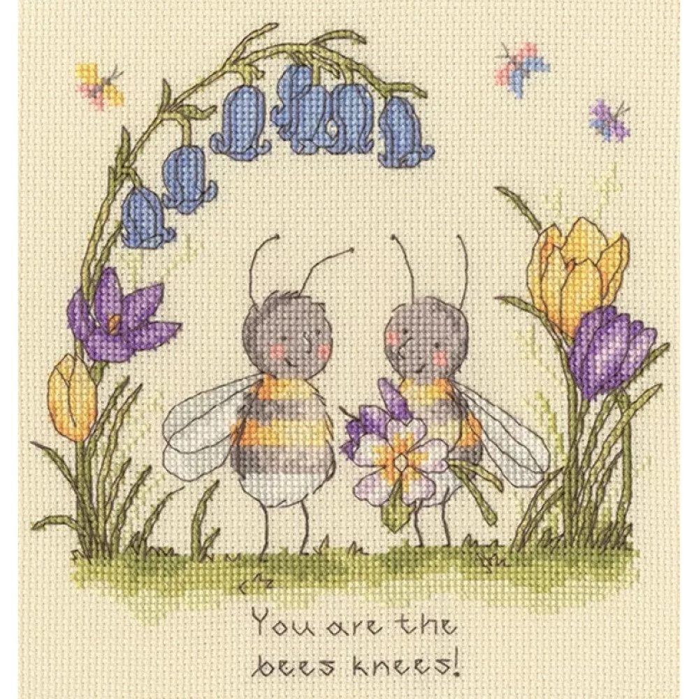 Bothy Threads Kreativset Bothy Threads telkruissteekpakket "Bees Knees", XSN4, 18x19cm, (embroidery kit by Marussia)