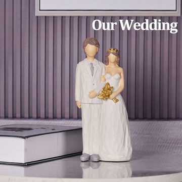 HYTIREBY Dekofigur Unser Hochzeitstag, aus Kunstharz geformte handbemalte Figuren, (1 St), Statue,Figuren für Paare, geeignet für Hochzeitsdekoration, Jahrestag