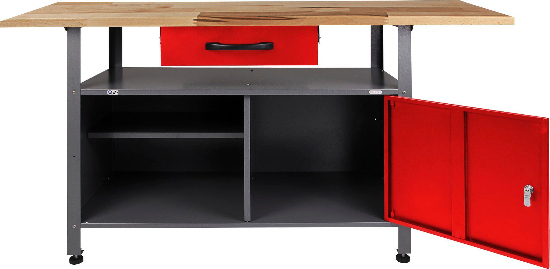 ONDIS24 Werkstatt-Set, inkl. Werkbank, Werkzeugschrank, Lochwand & 22-tlg. günstig online kaufen