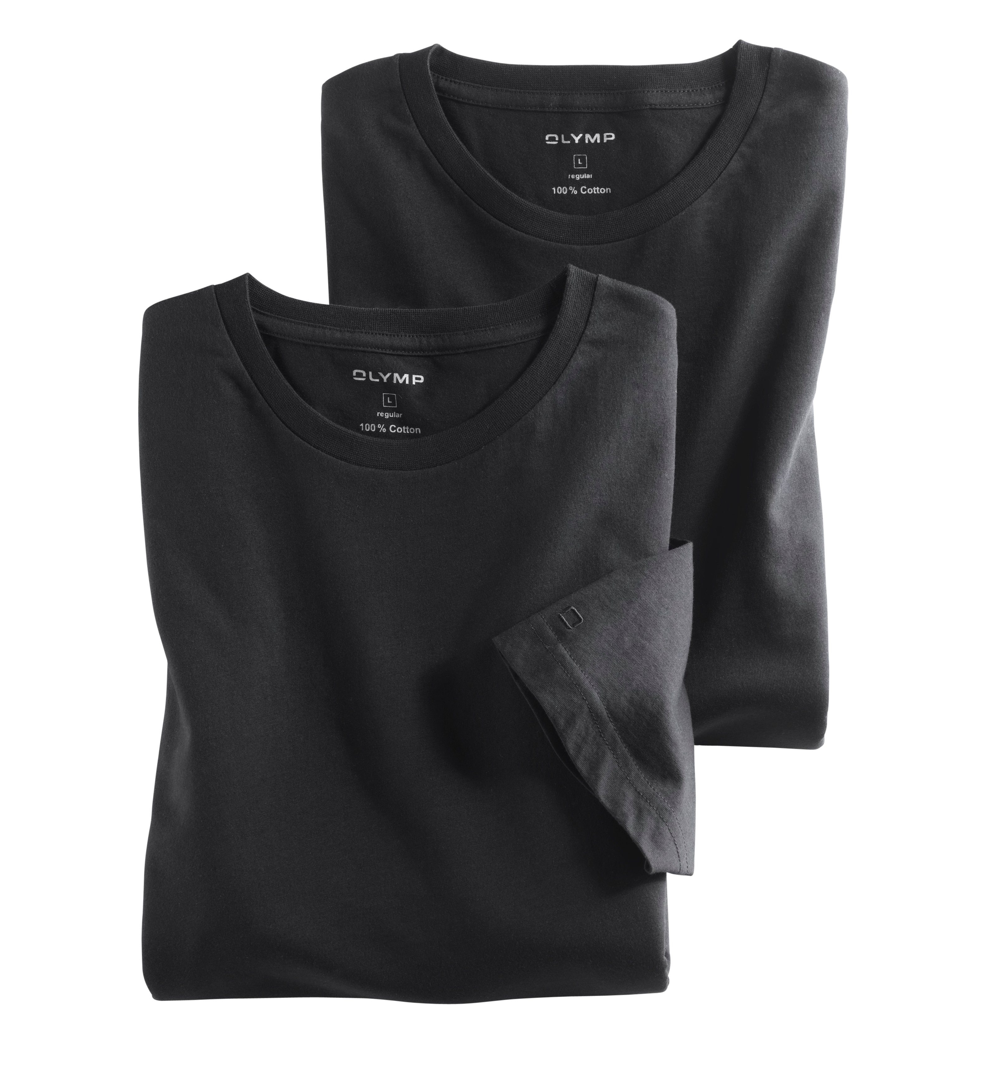 OLYMP T-Shirt Regular fit (Packung, 2-tlg., 2er) schwarz | T-Shirts