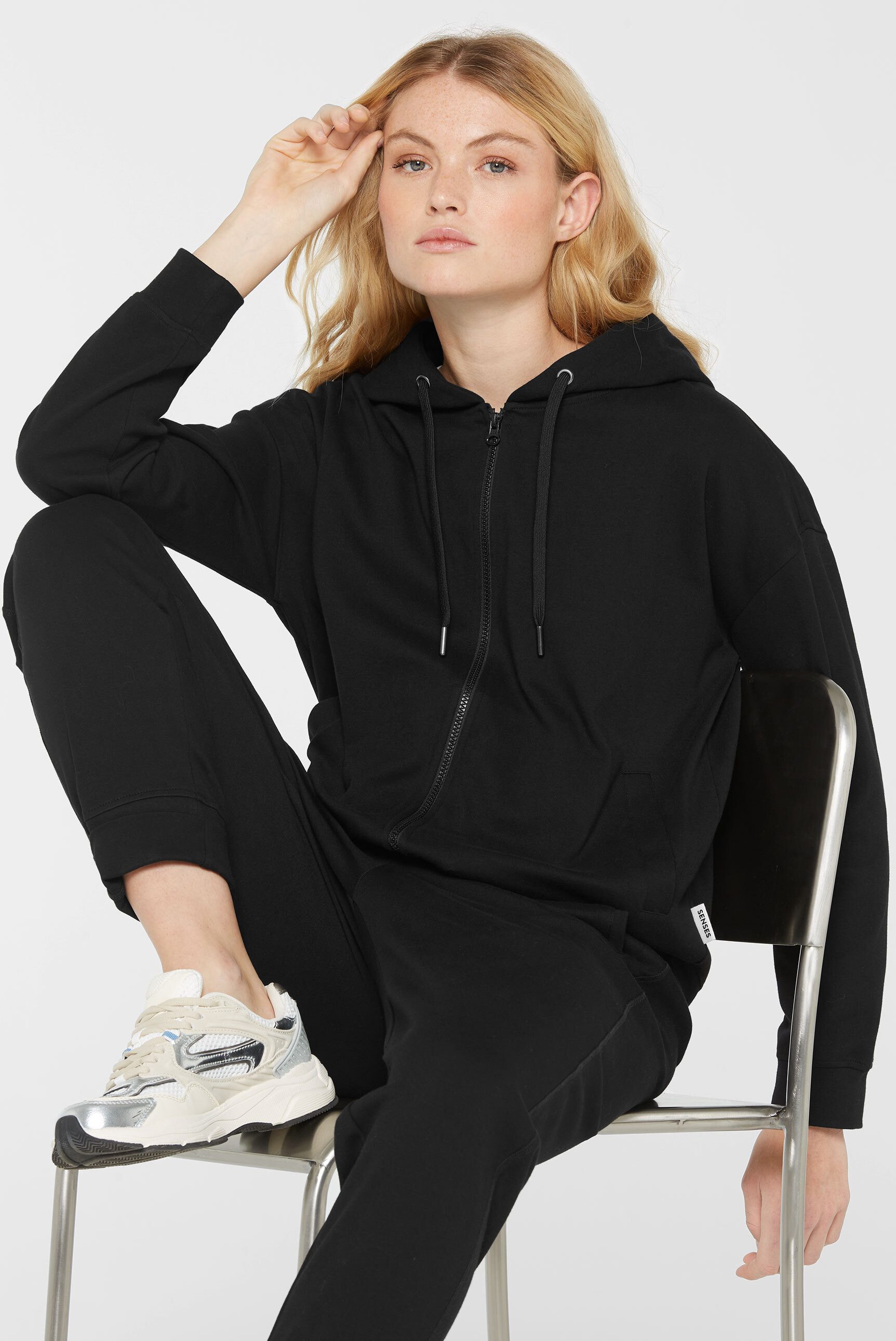 SENSES.THE LABEL Kapuzensweatjacke mit Baumwolle