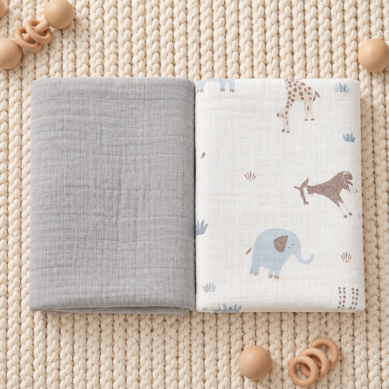 Bebekevi Spucktuch Spucktuch - Multitücher - Decke Müsselin 80 × 90 cm - 2er set